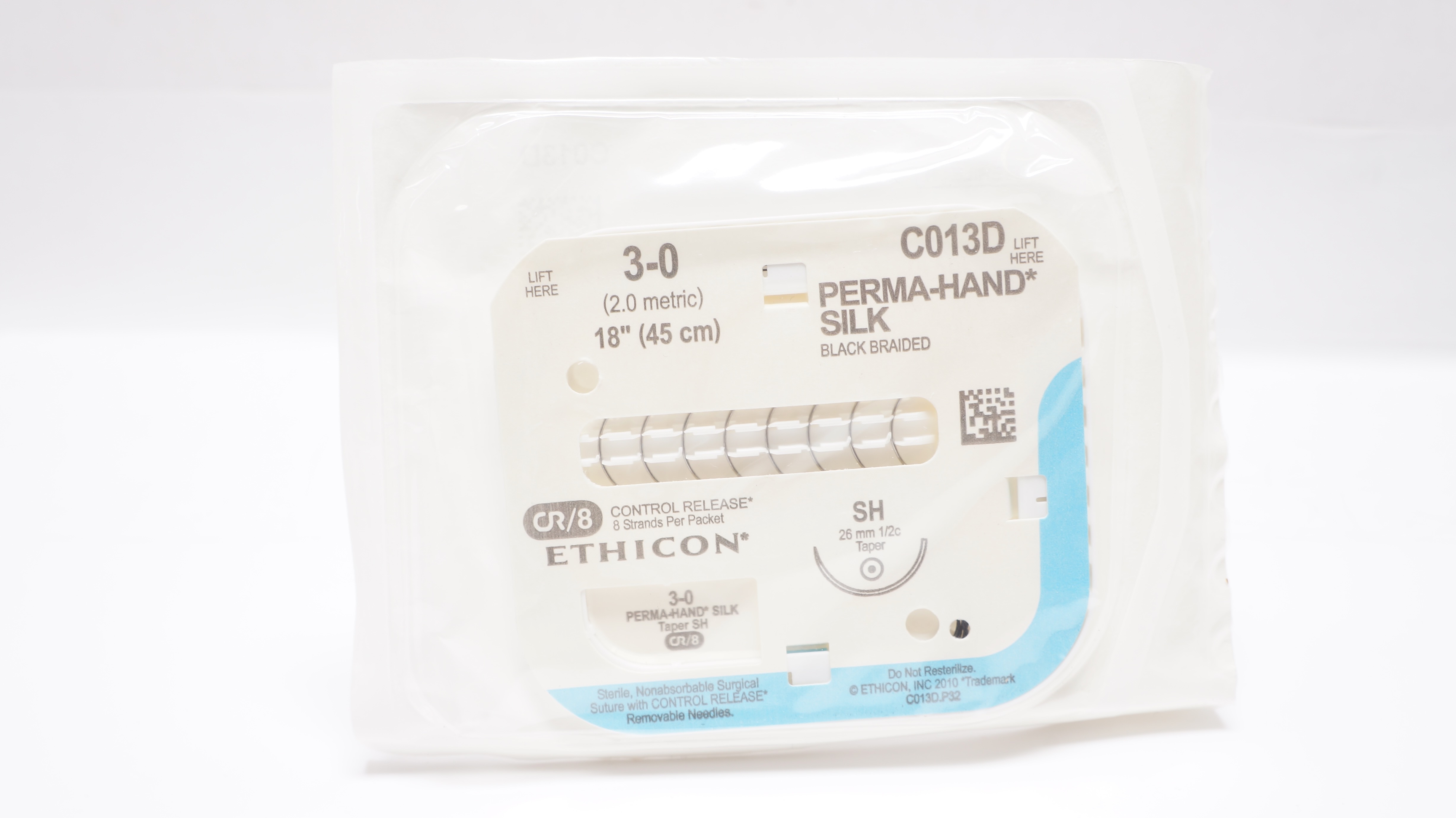Ethicon C013D 3-0 PERMA-HAND Silk Stre SH 26mm 1/2c Taper, 18inch