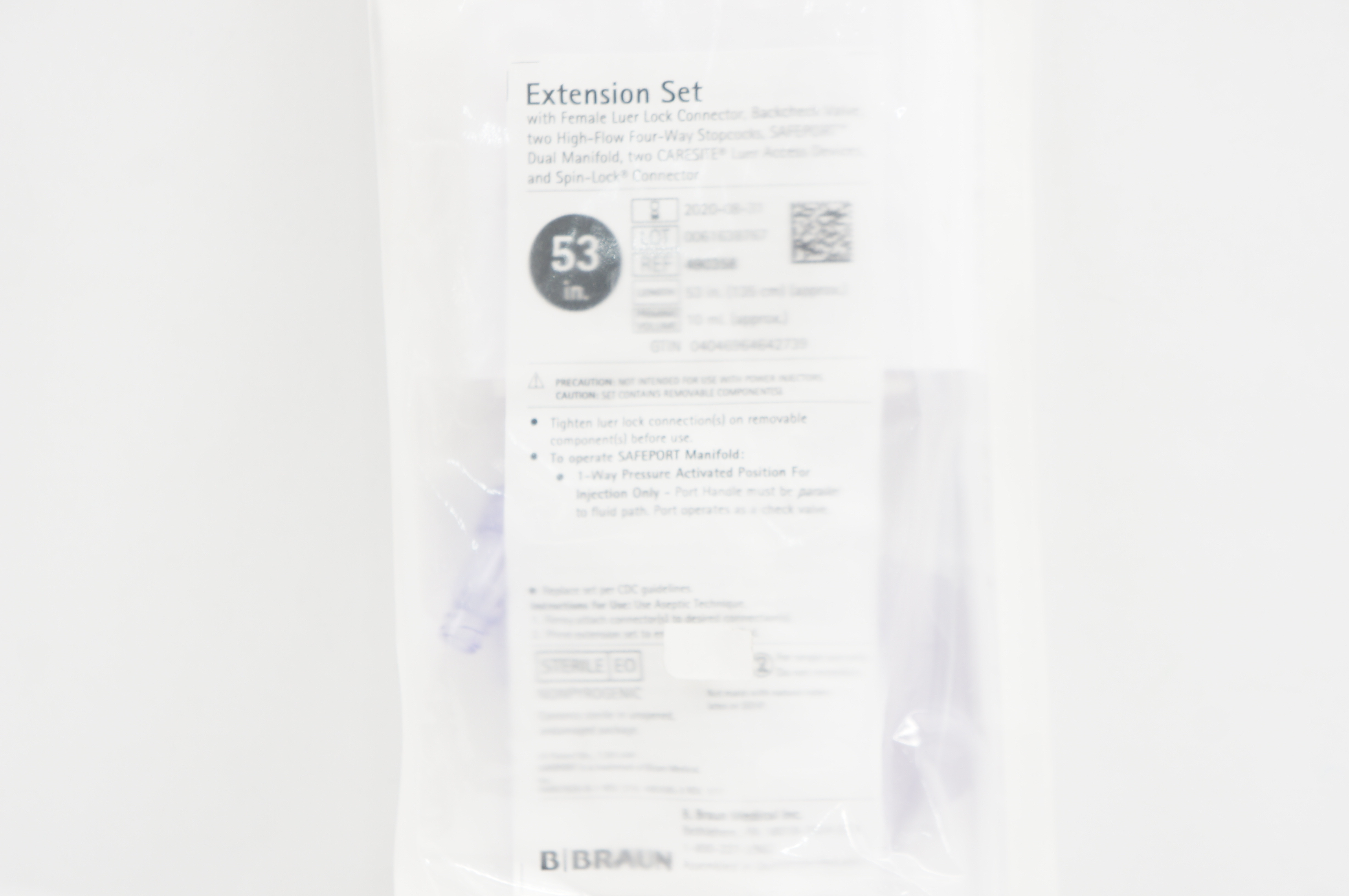Braun 490358 Extension Set with Female Luer Lock Connector 53inch (x)