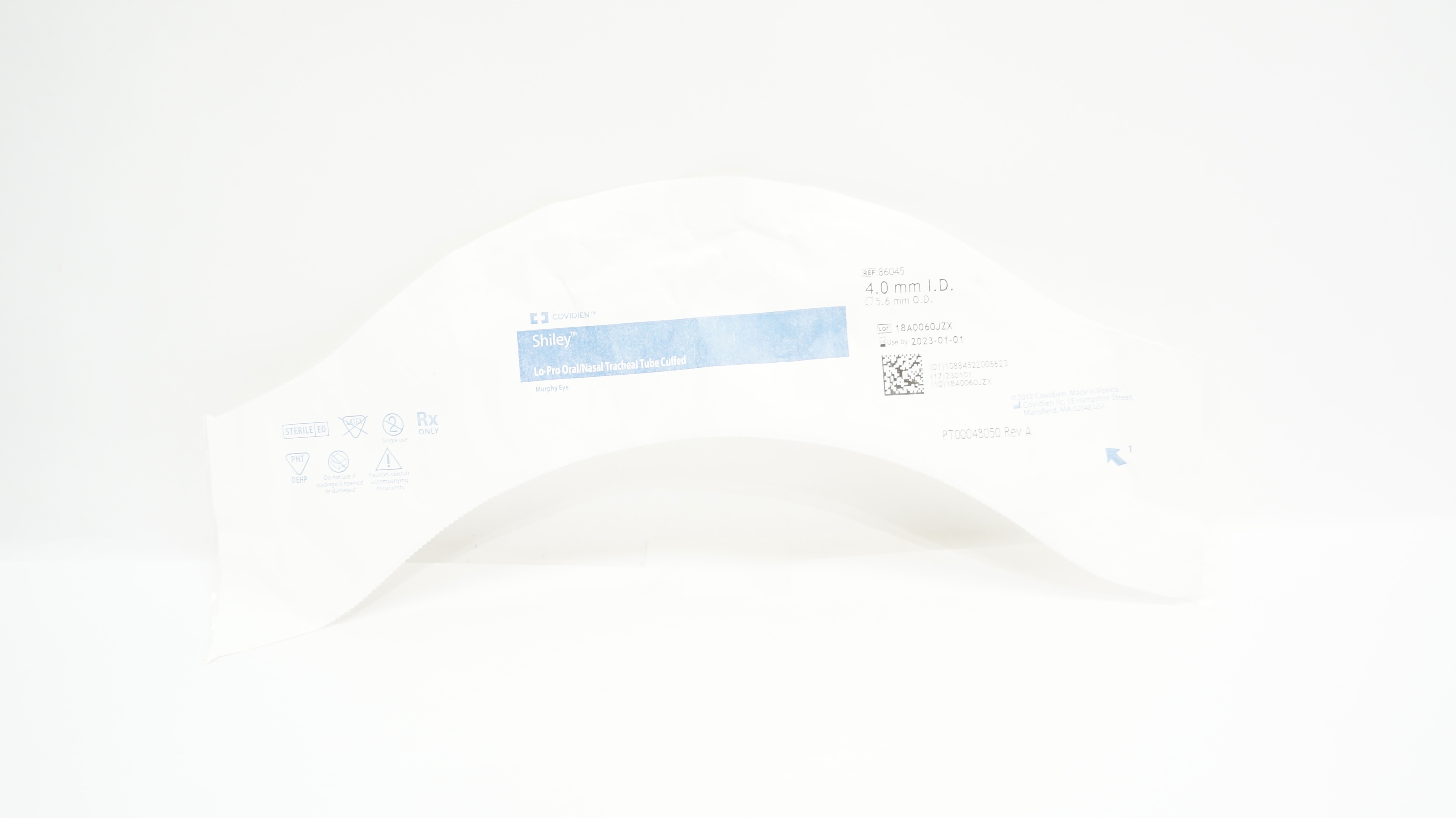 Covidien 86045 Shiley Lo-Pro Oral/Nasal Tracheal Tube Cuffed 4.0ID x 5.6mmOD (x)