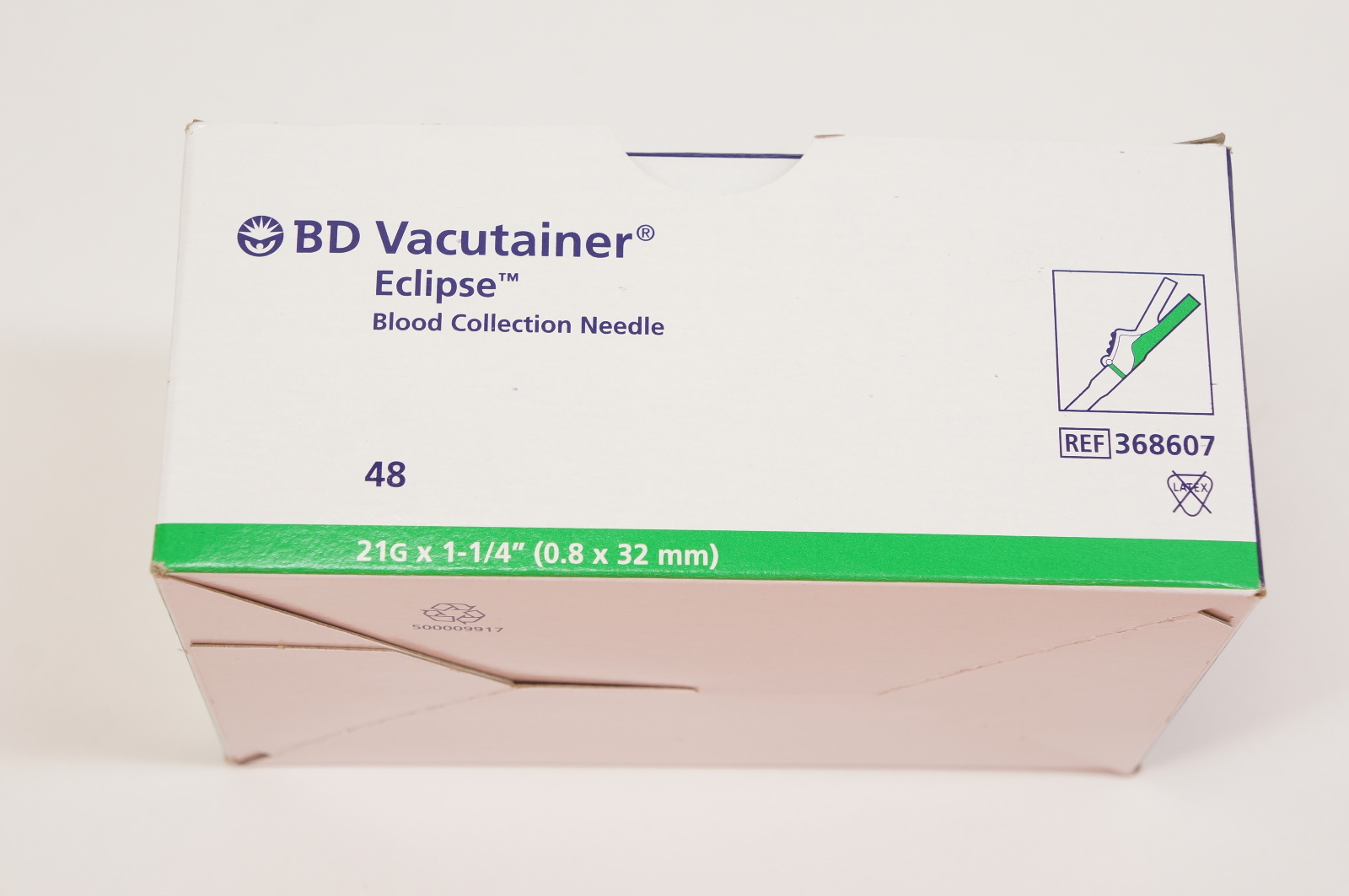 BD 368607 Vacutainer Eclipse Blood Collection Ndle 21G x 1-1/4inch - Box of 48