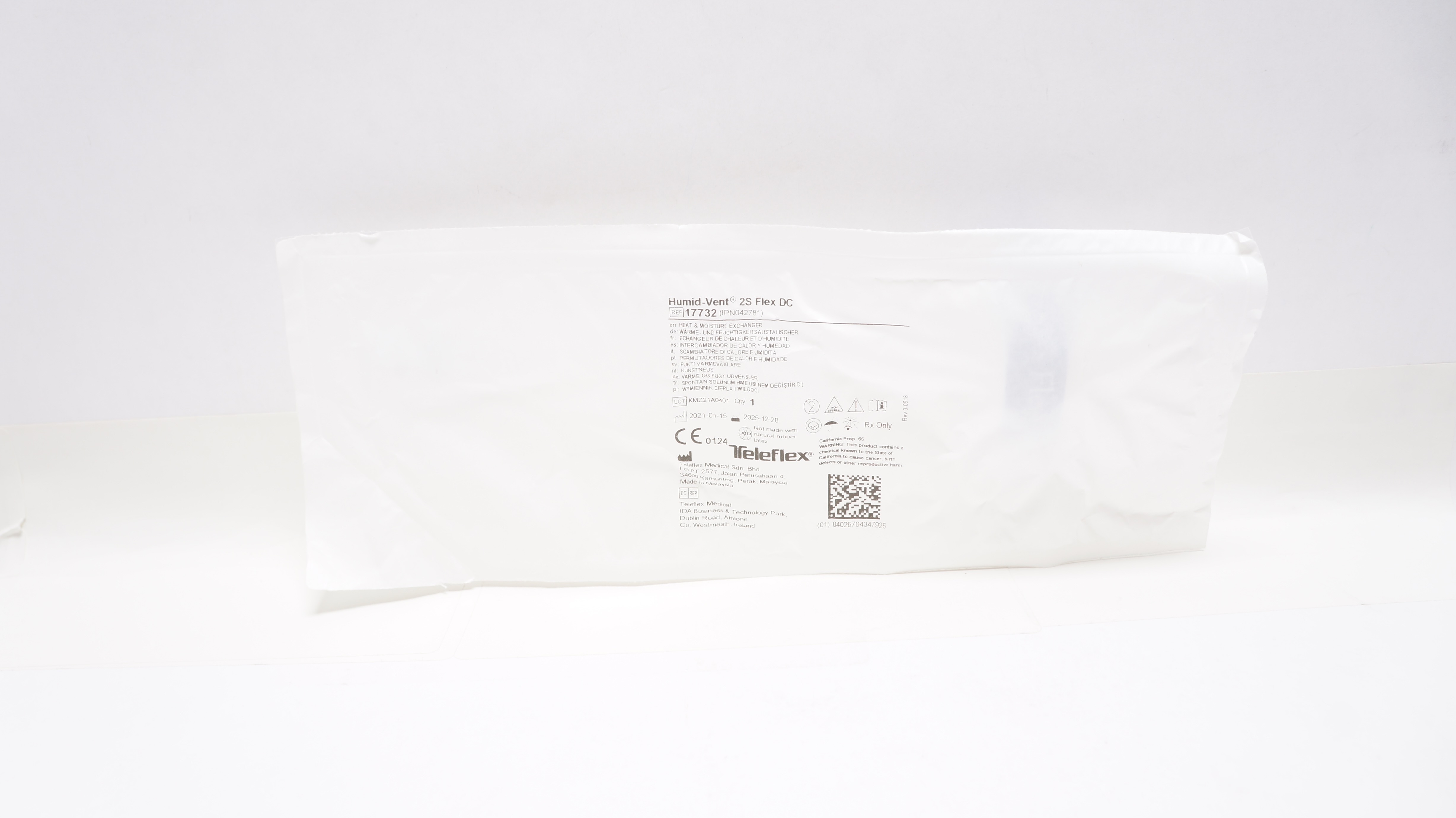 Teleflex 17732 Humid-Vent 2S Flex DC Heat & Moisture Exchanger