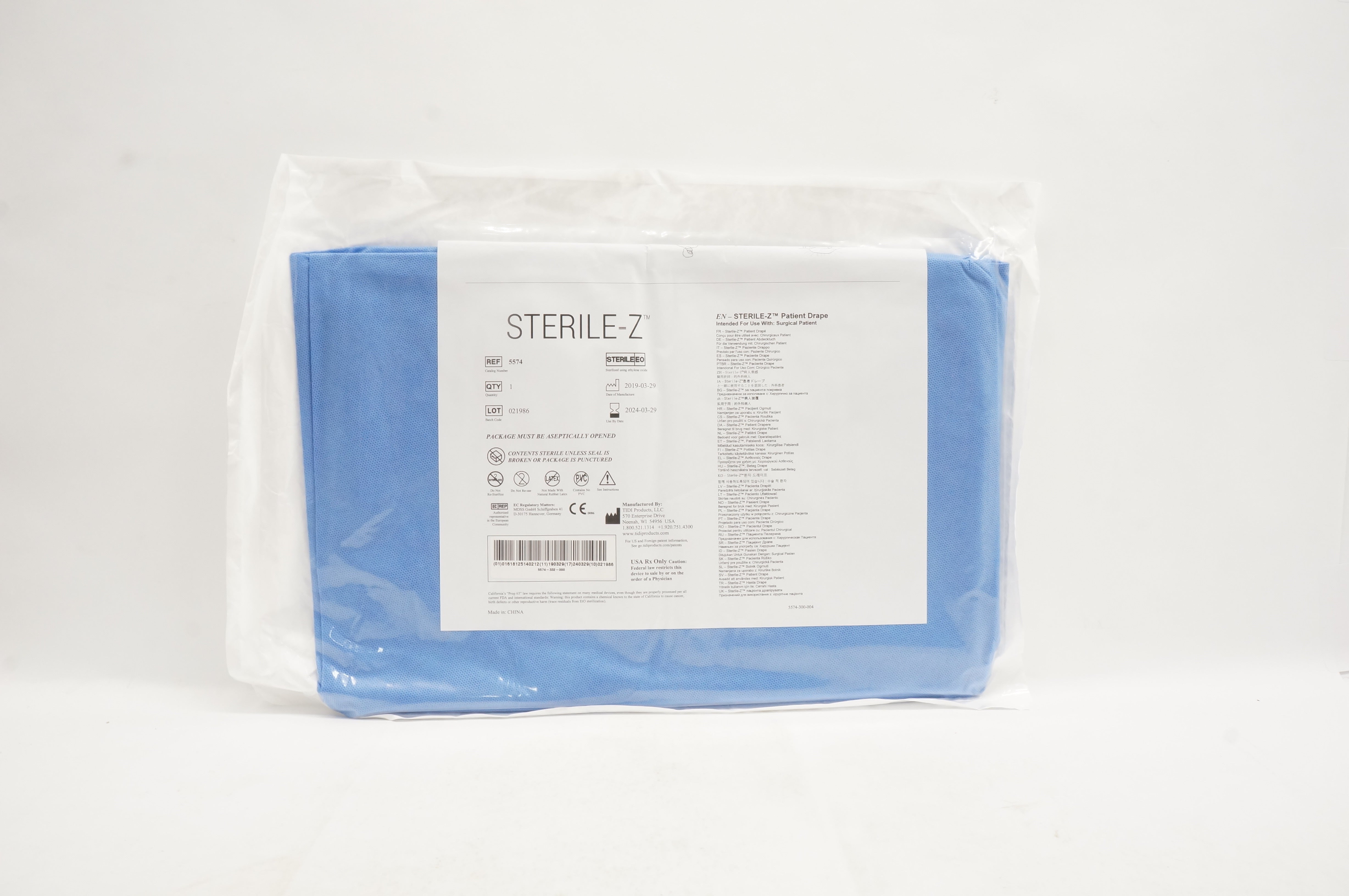 TIDI Products 5574 Sterile-Z Patient Drape