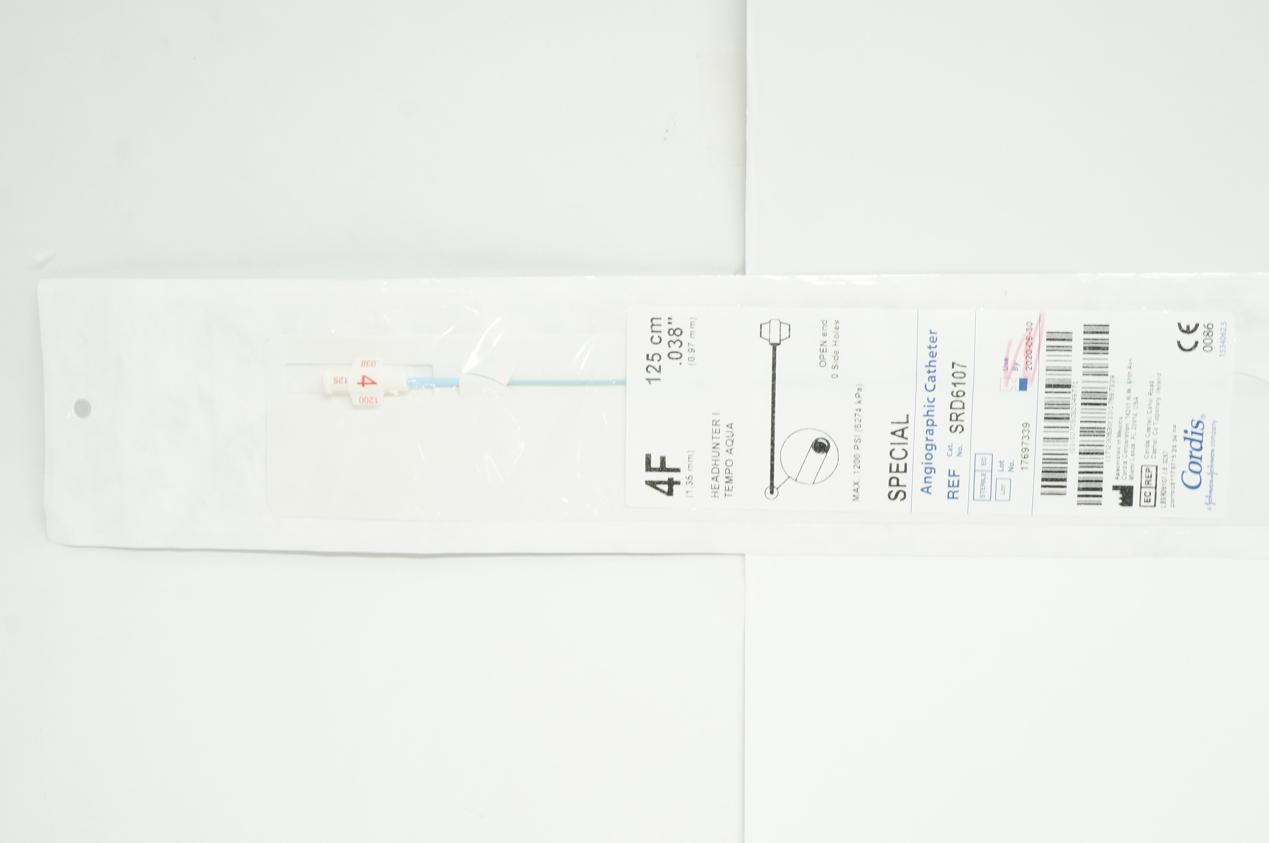 Cordis SRD6107 Special Angiographic Cath. 4F x .038inch x 125cm (x)