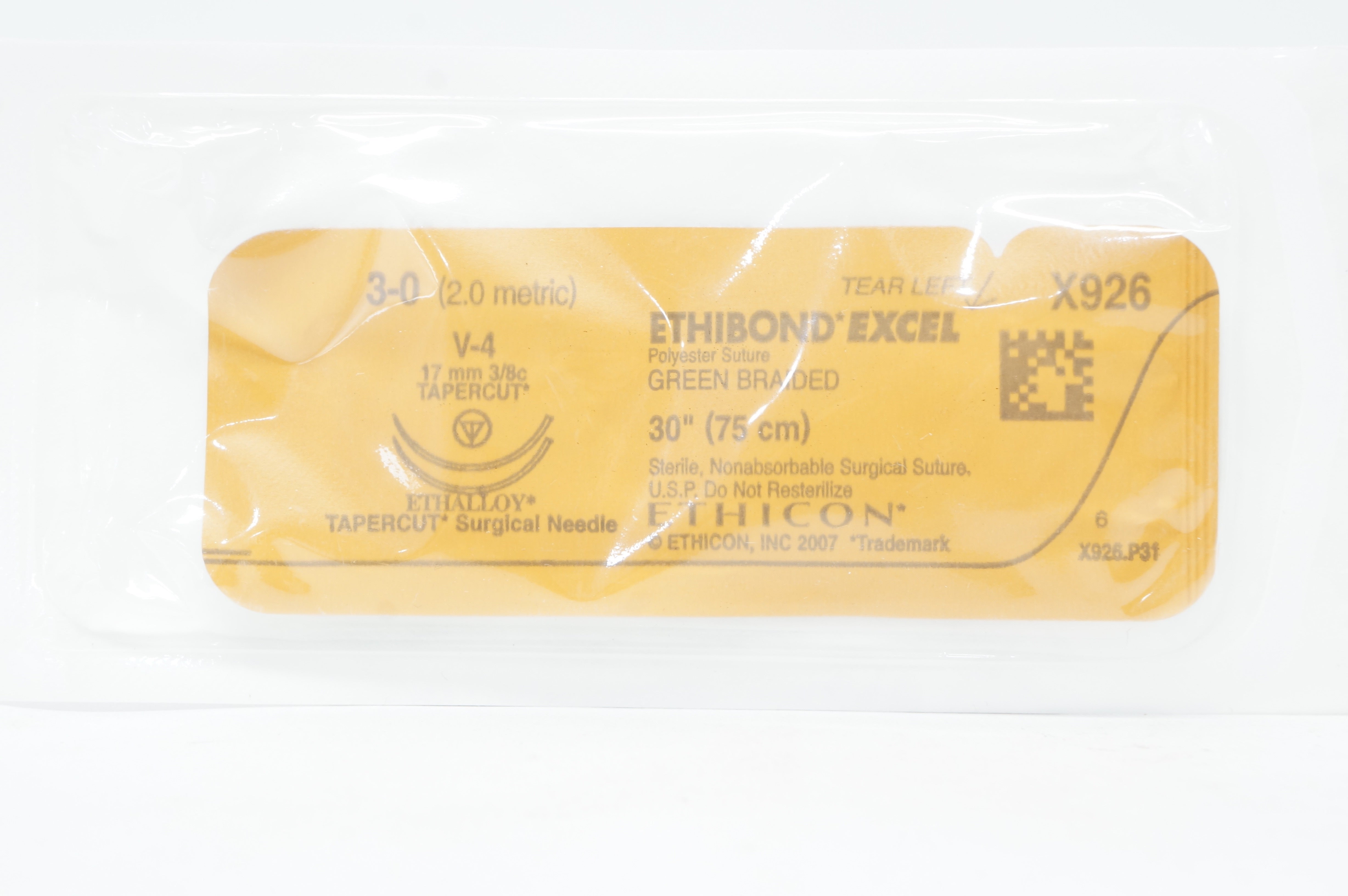 Ethicon X926 3-0 Ethibond Excel Polyester Stre V-4 17mm 30 inch