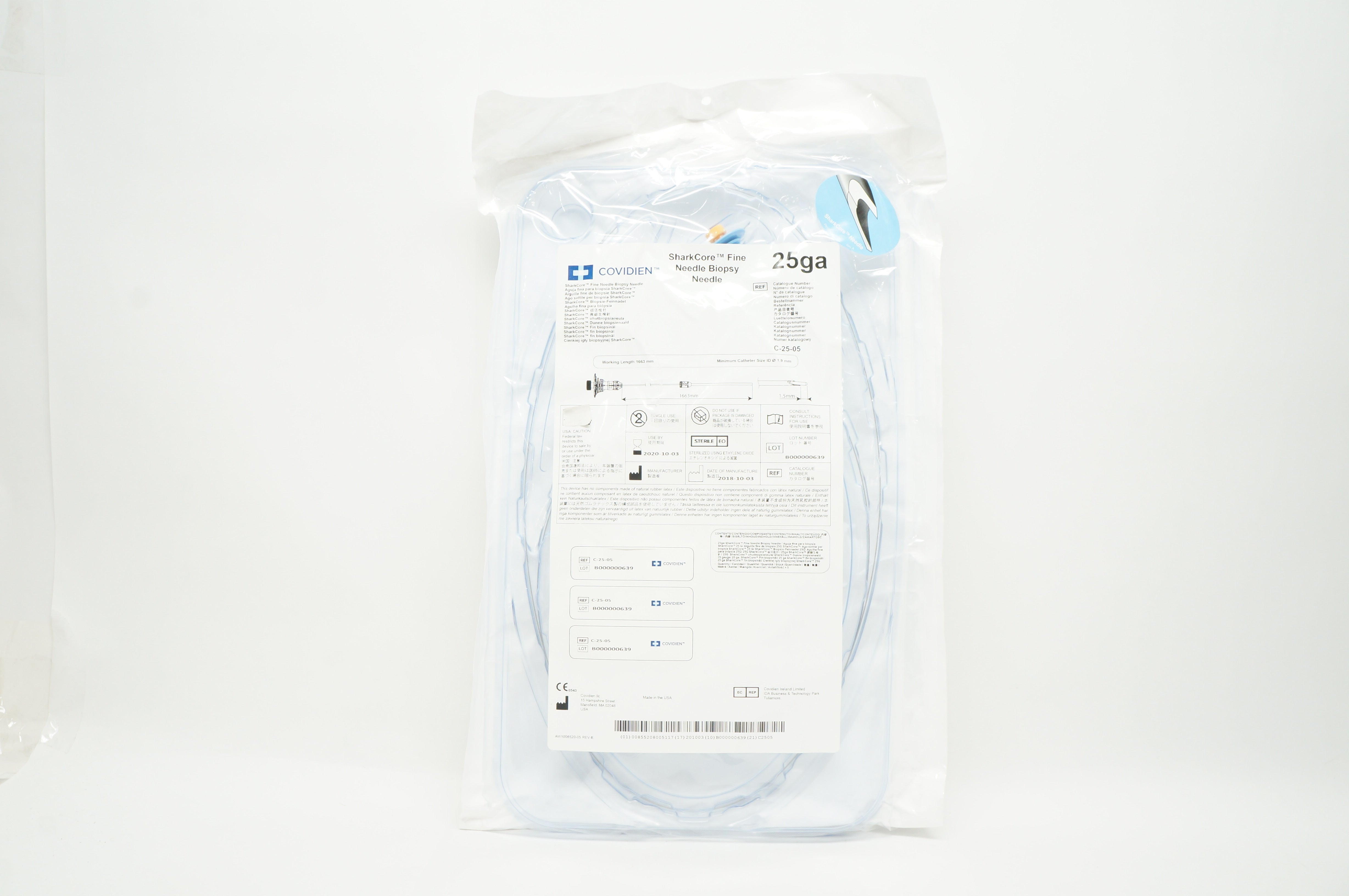 Covidien C-22-05 SharkCore Fine Biopsy Ndle 25g x 1633mm (x)