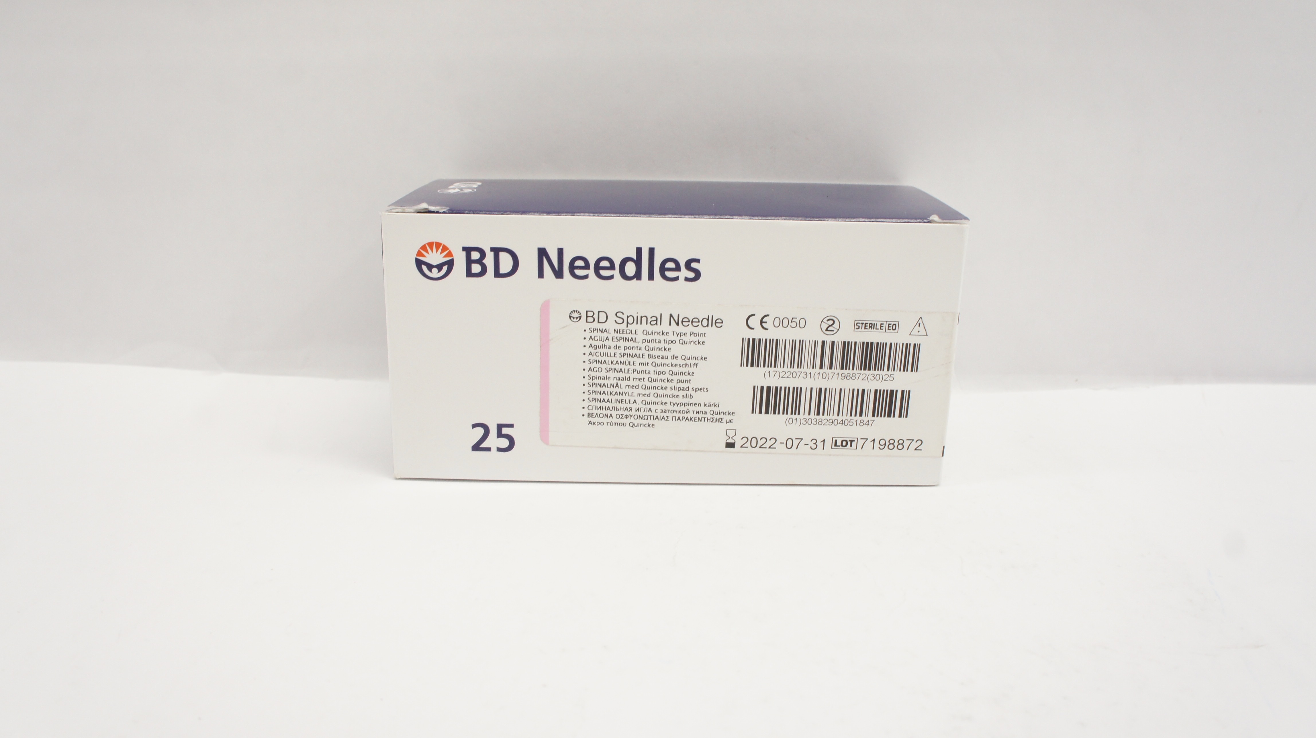 BD 405184 Spinal Ndle Quincke Type Point 18GA x 3.50inch (x) - Box of 25