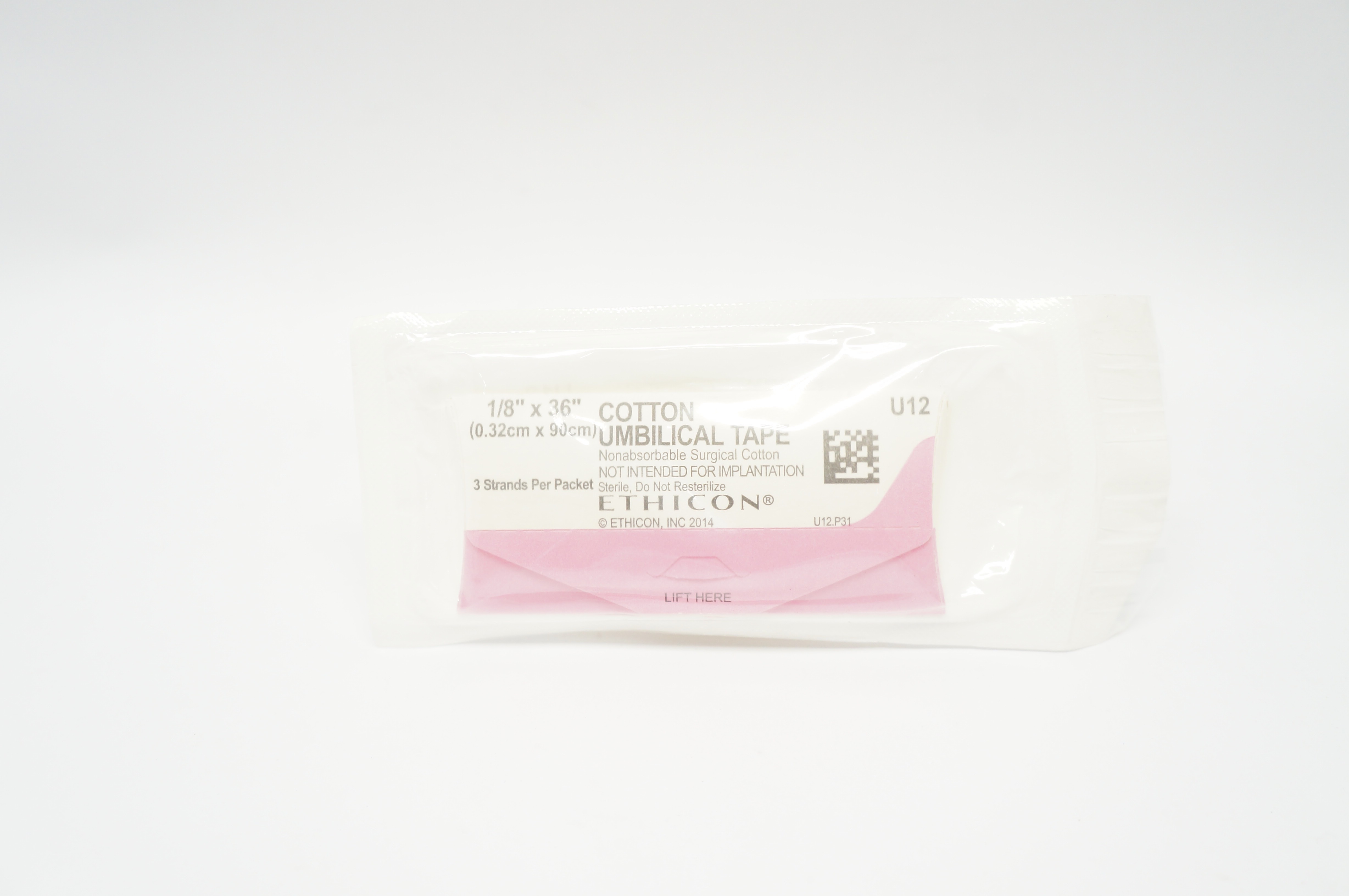 Ethicon U12 3x Cotton Umbilical Tape 1/8inch x 36inch (x)