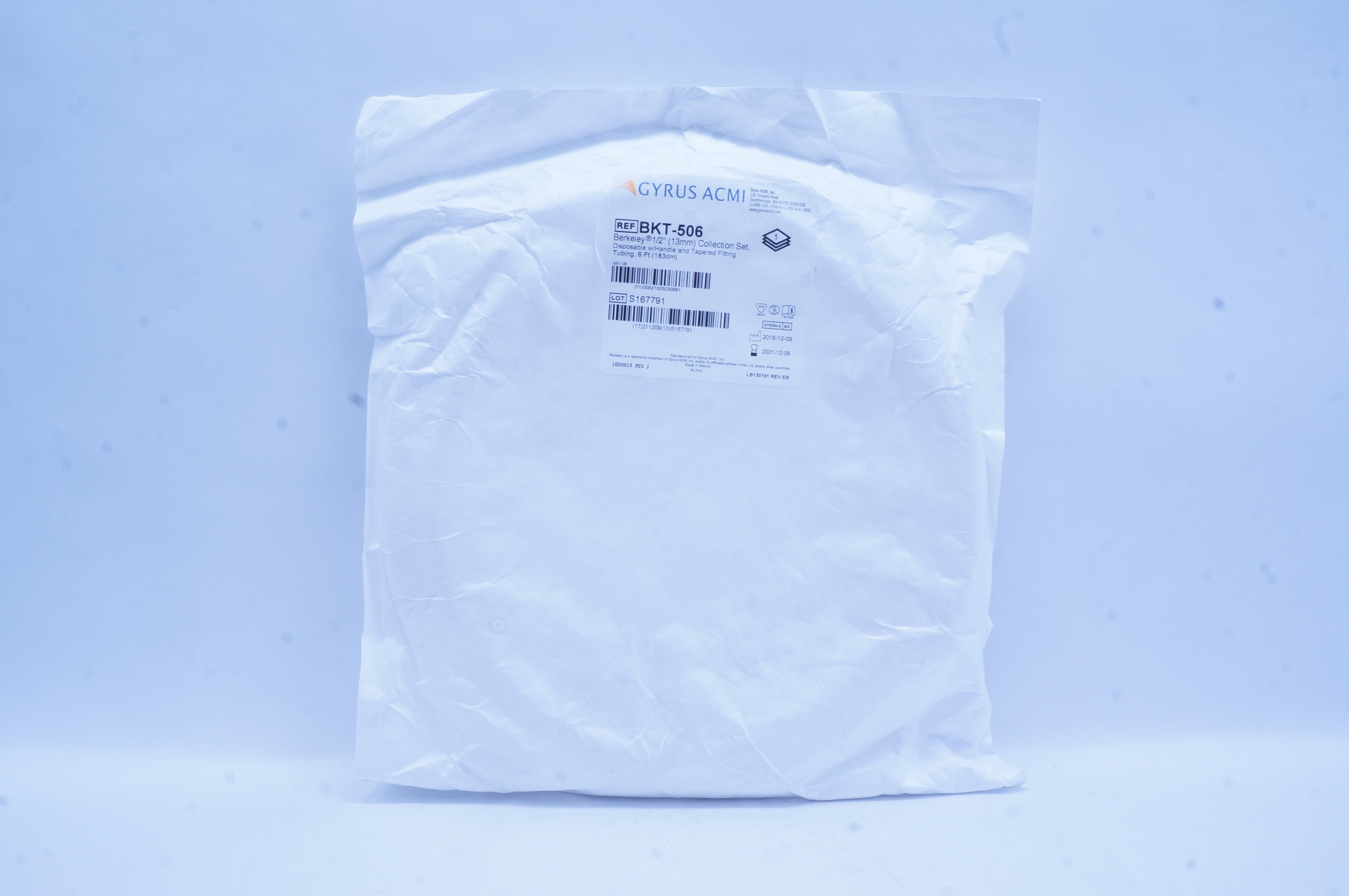 Gyrus ACMI BKT-506 Berkeley 1/2inch Collection Set, Disposable, 6Ft (x)