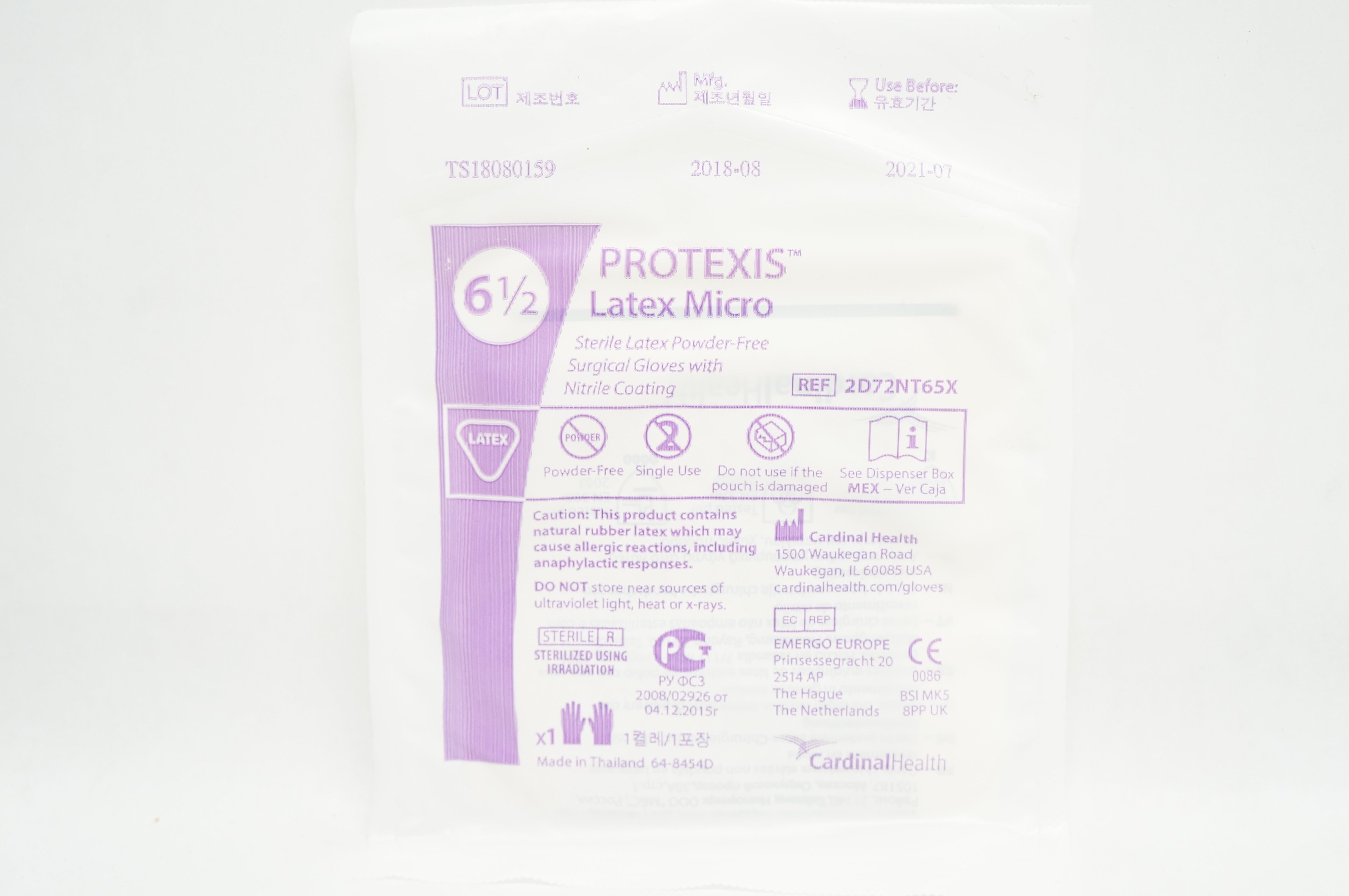 Cardinal Health 2D72NT65X Protexis Latex Micro Powder-Free Gloves Size 6-1/2 (x)