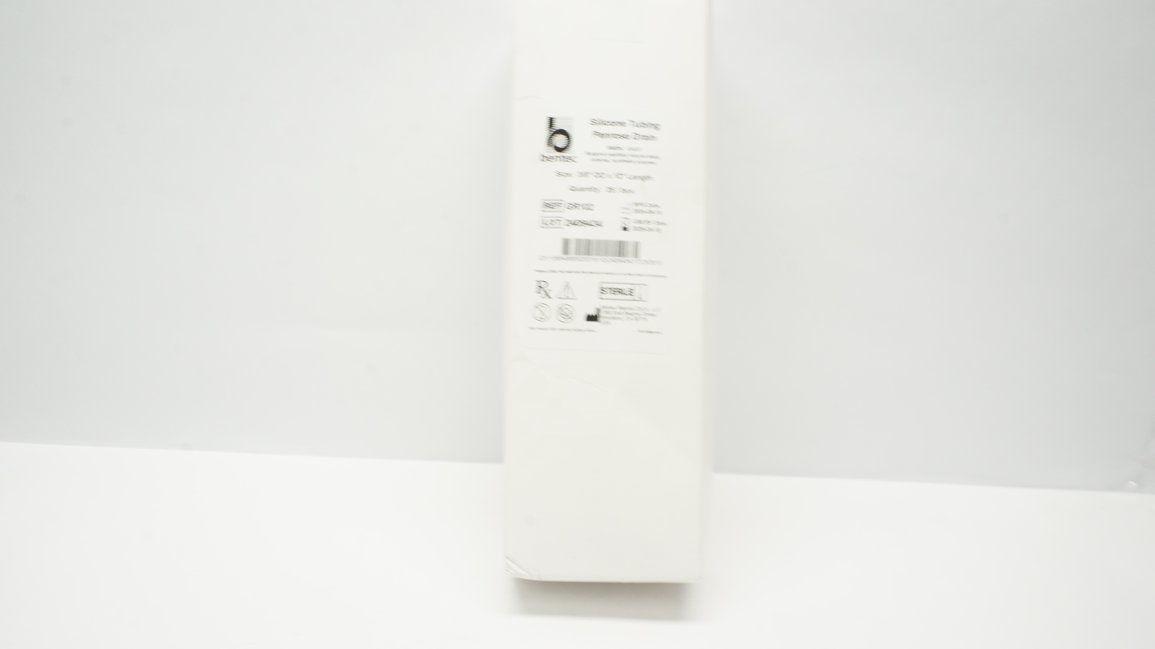 Bentec GR102 Silicone Tubing Penrose Drain 3/8In OD x 12In Length - Box of 25