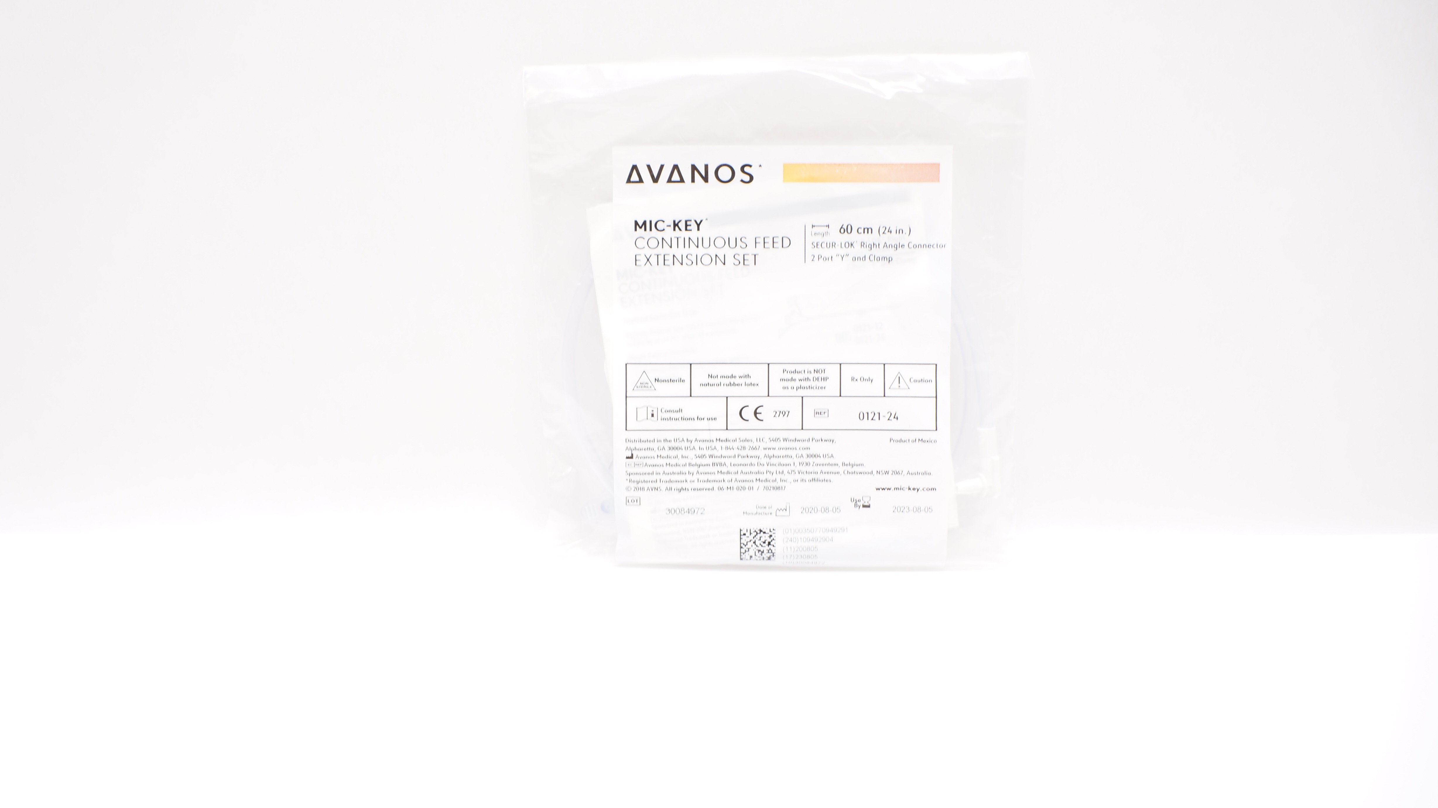 Avanos 0121-24 MIC-KEY Contonuous Feed Extension Set 24 inch (x)