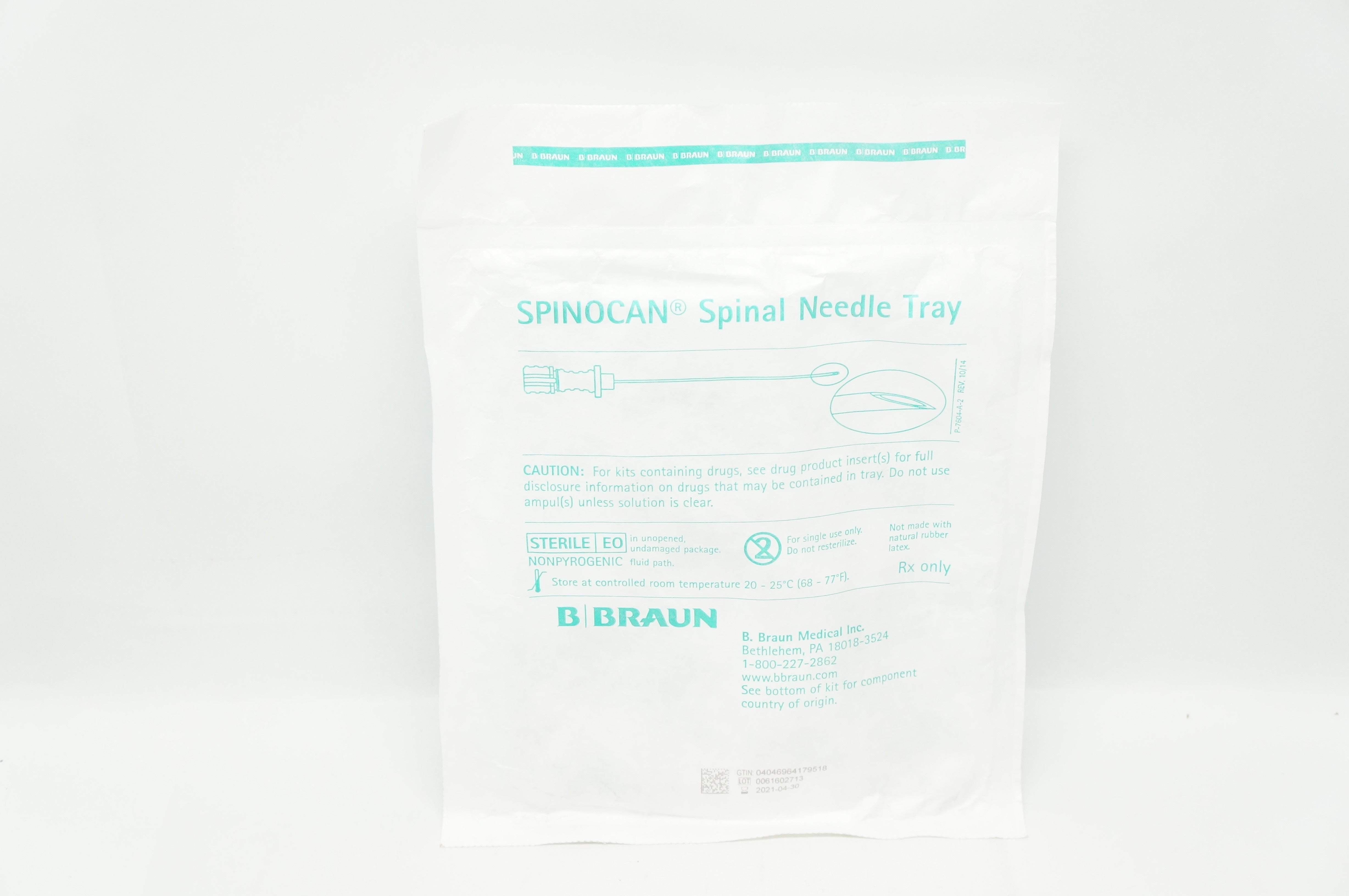 Braun 333234 SPINOCAN Spinal Ndle Tray 22Ga x 3-1/2inch (x)