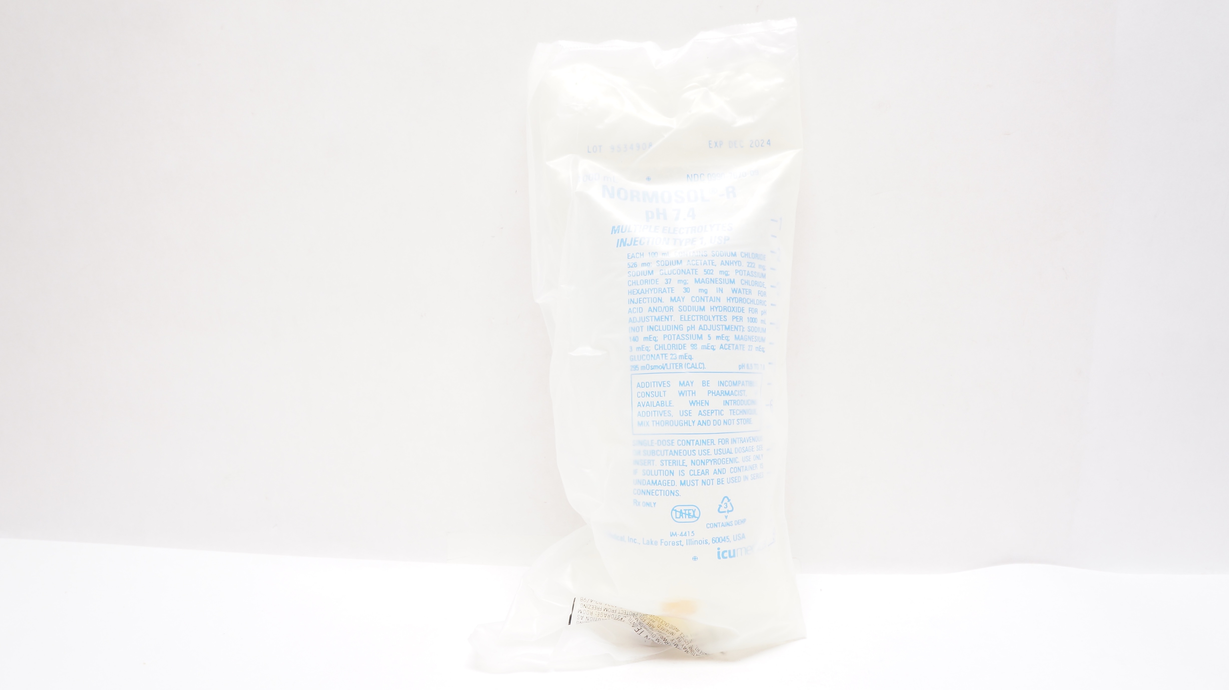 Normotin Sol ICU Medical Normosol-R pH 7. Multiple Electrolytes Injection Type 1 ...