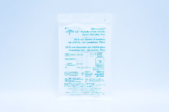 Medline MDS194087 Powder-Free Nitrile Exam Gloves, Large Size 12inch -Pack of 2