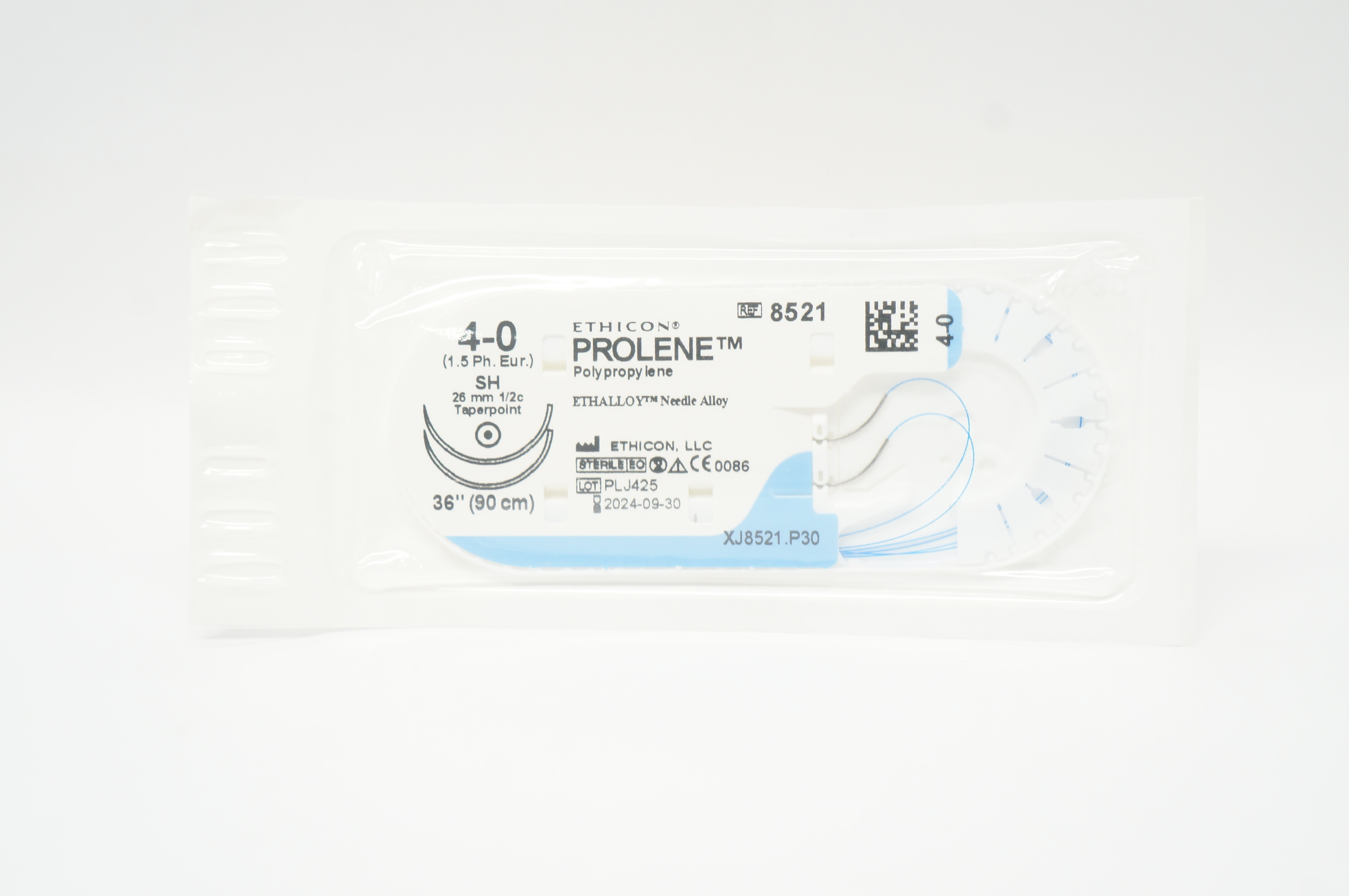Ethicon 8521 4-0 Prolene Polypropylene Stre SH 26mm 1/2c Taperpoint, 36 inch