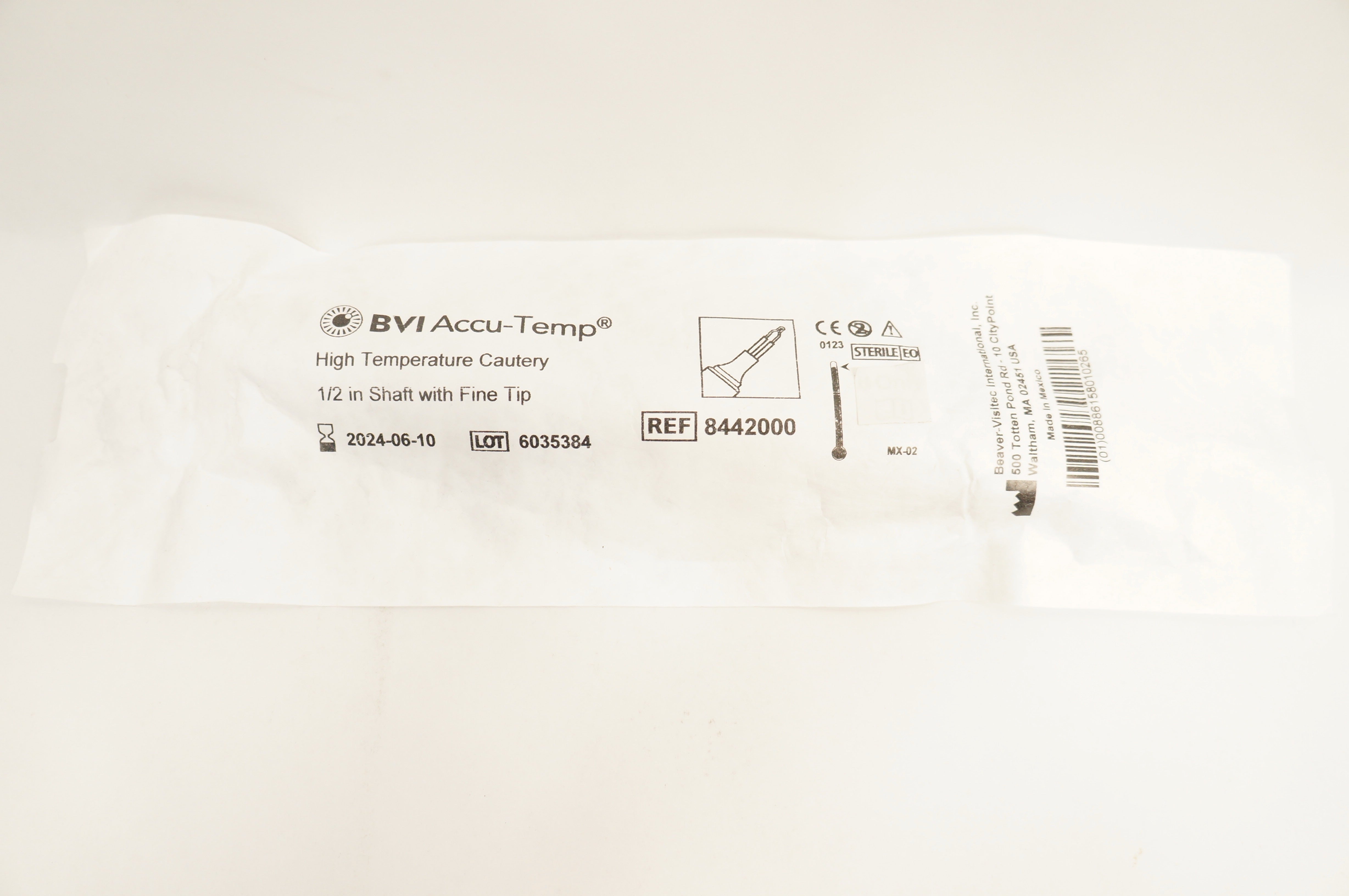 BVI 8442000 Accu-Temp High Temperature Cautery 1/2in Shaft with Fine Tip