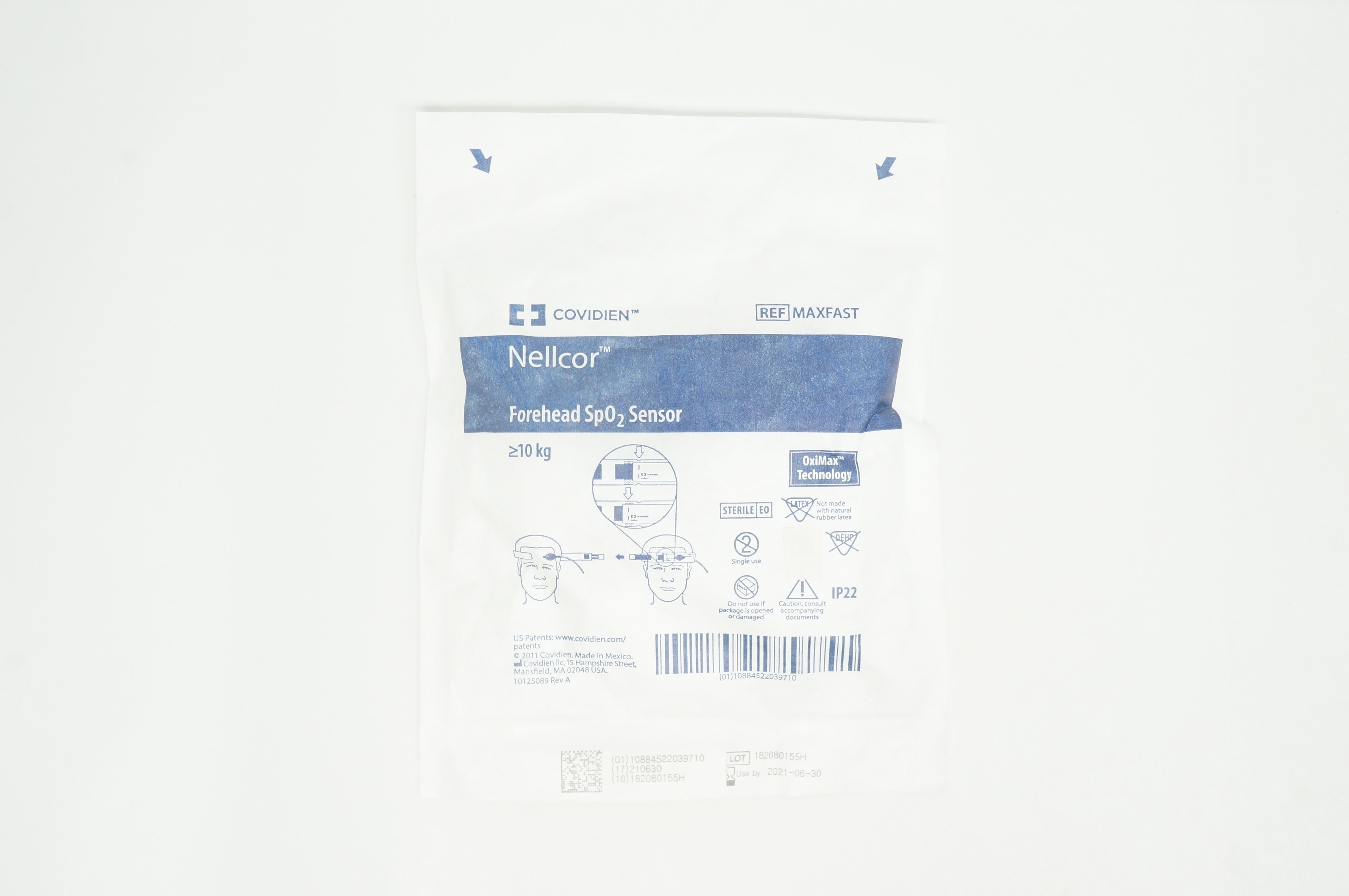 Covidien MAXFAST Nellcor Forehead SpO2 Sensor >10kg (x)