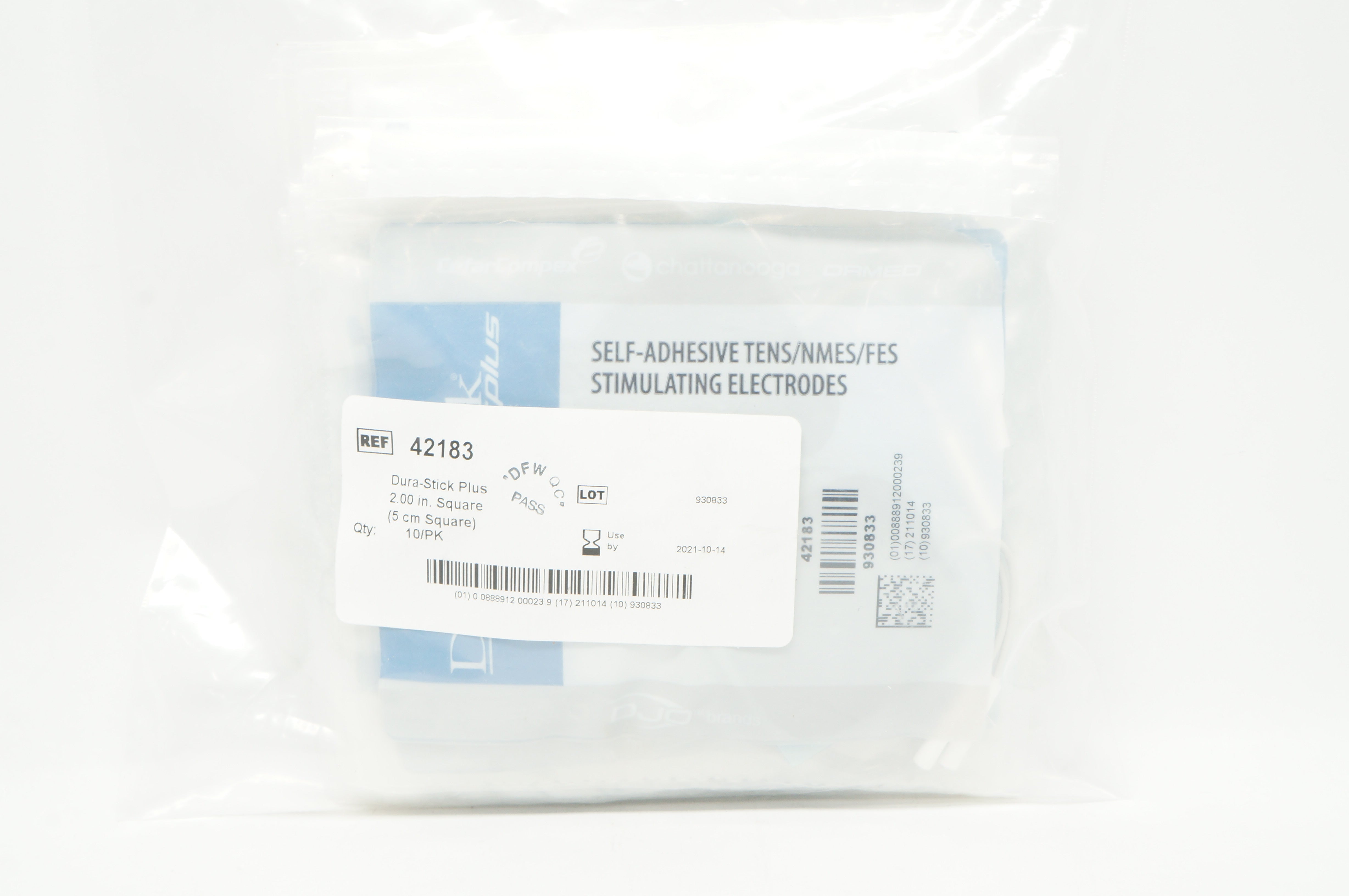 DJO 42183 Dura-Stick Plus Self-Adhesive Electrodes 2in. Square - Pack of 40