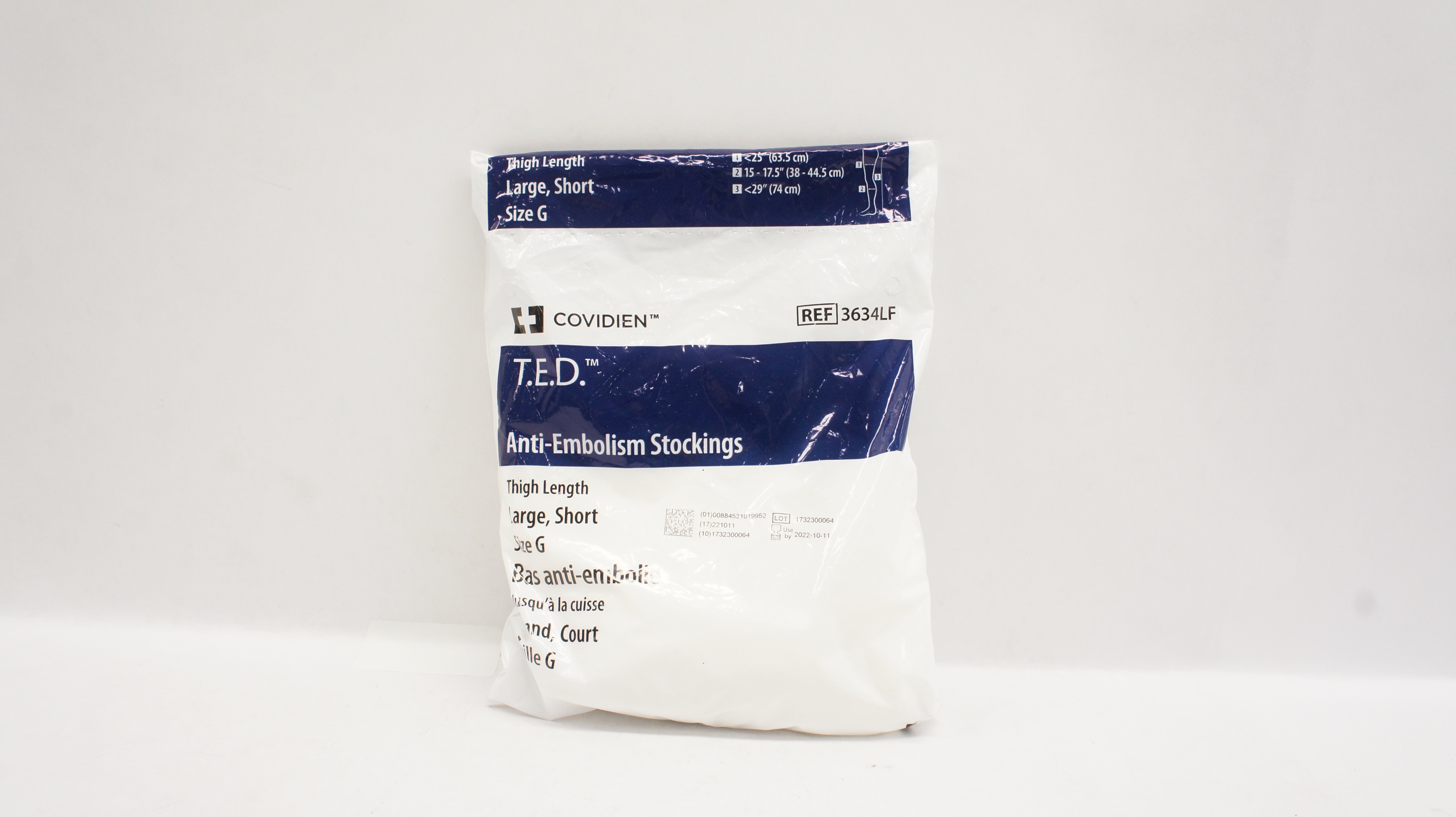 Covidien 3634LF T.E.D. Anti-Embolism Stockings Thigh Length Large