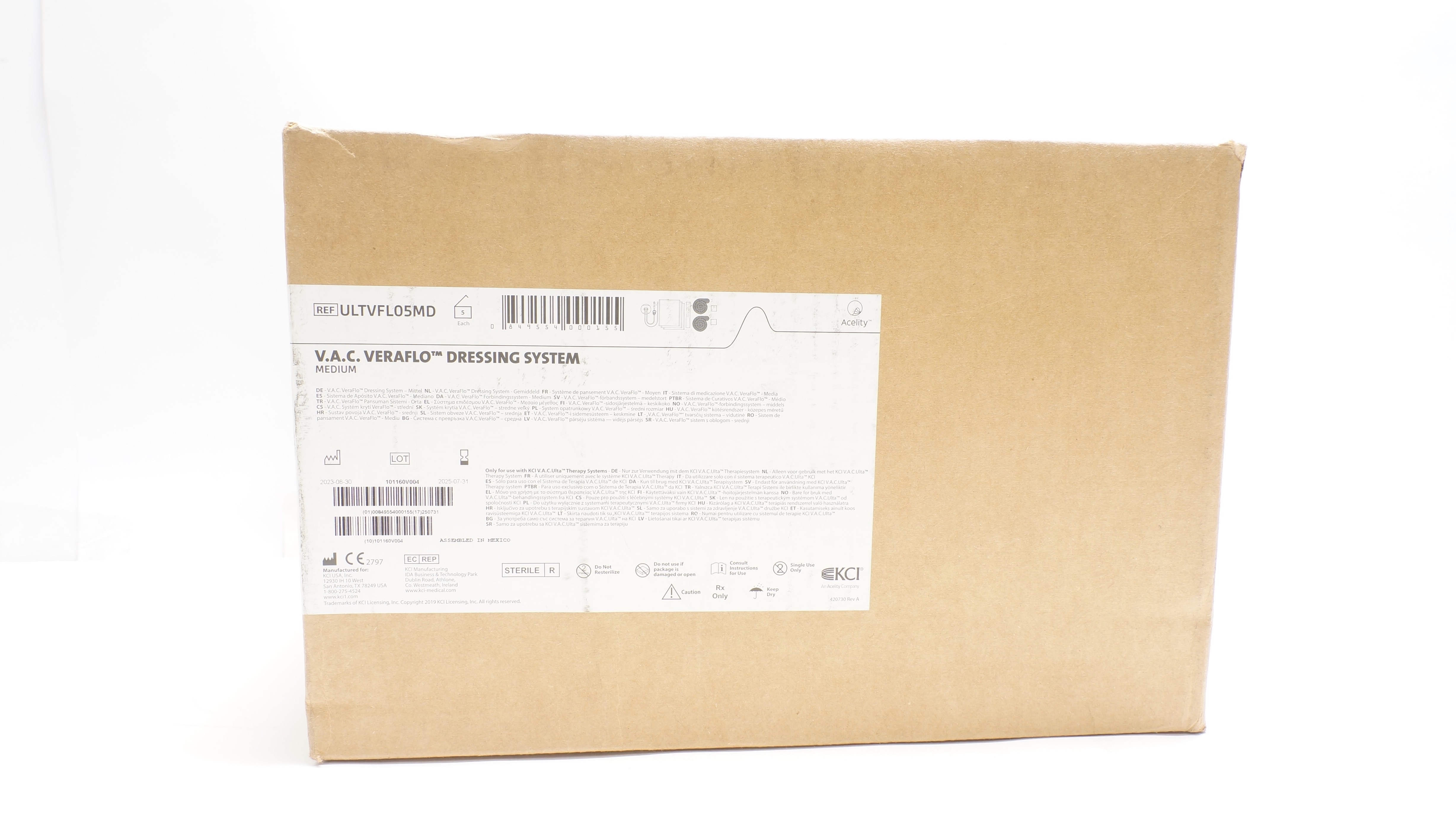 KCI ULTVFL05MD Acelity V.A.C. Veraflo Dressing System Medium - Box of 5