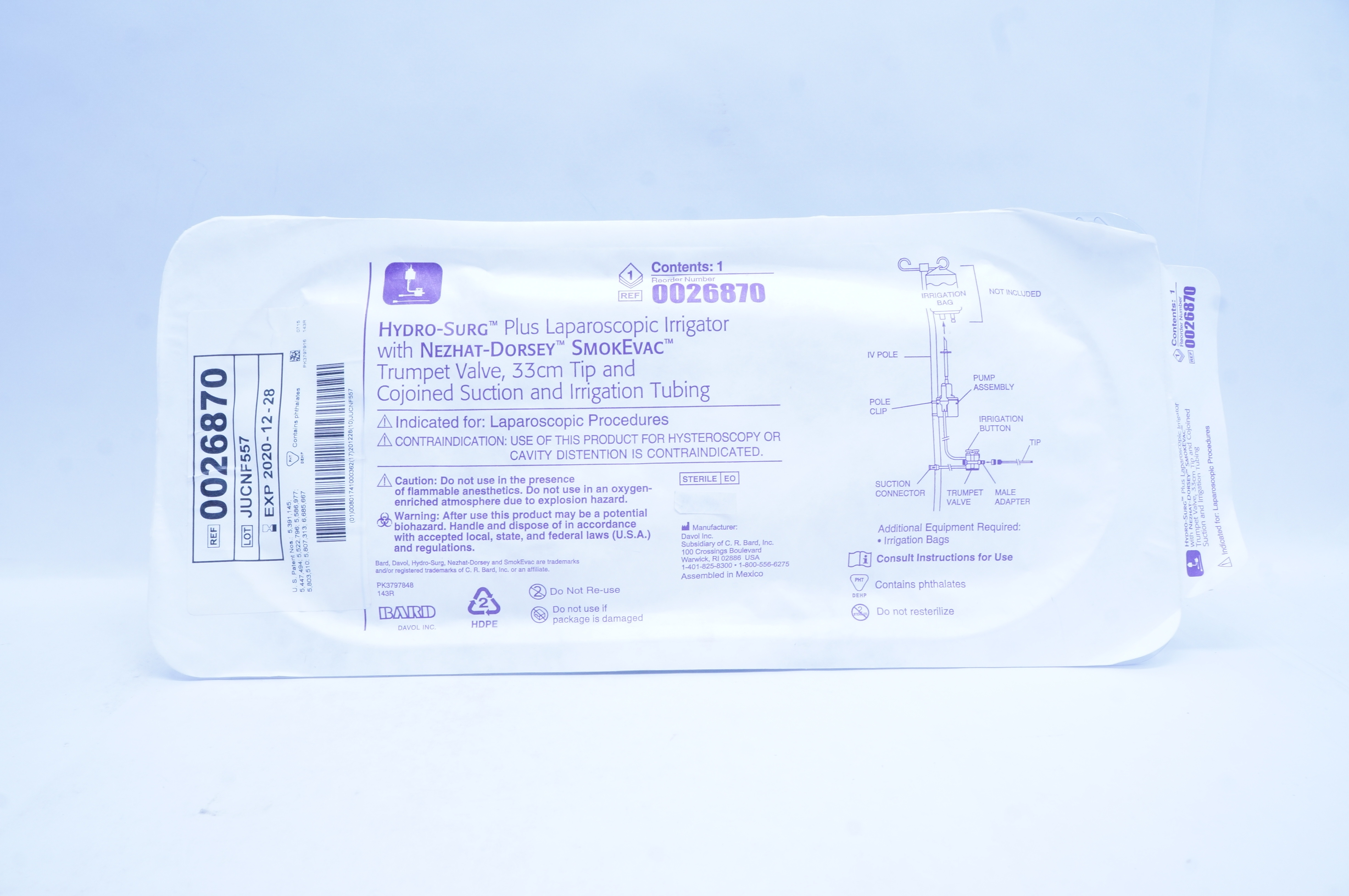 Bard 0026870 Hydro-Surg Plus Laparoscopic Irrigator (x)