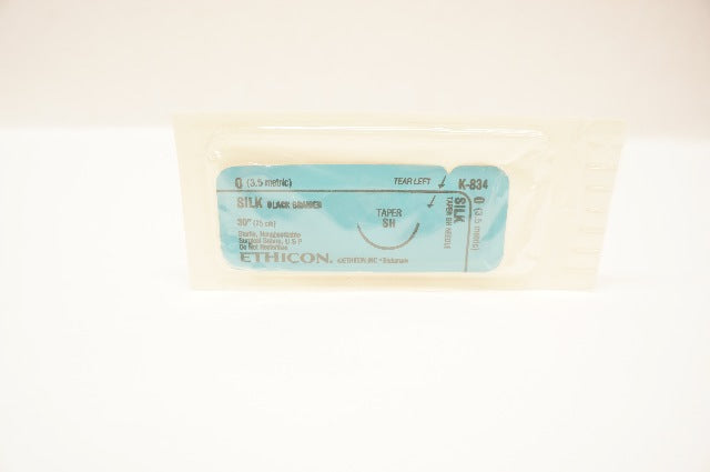 Ethicon K-834 0 Silk Black Braided Taper Sh 30In,Nonabsorbable Surgical Ndle