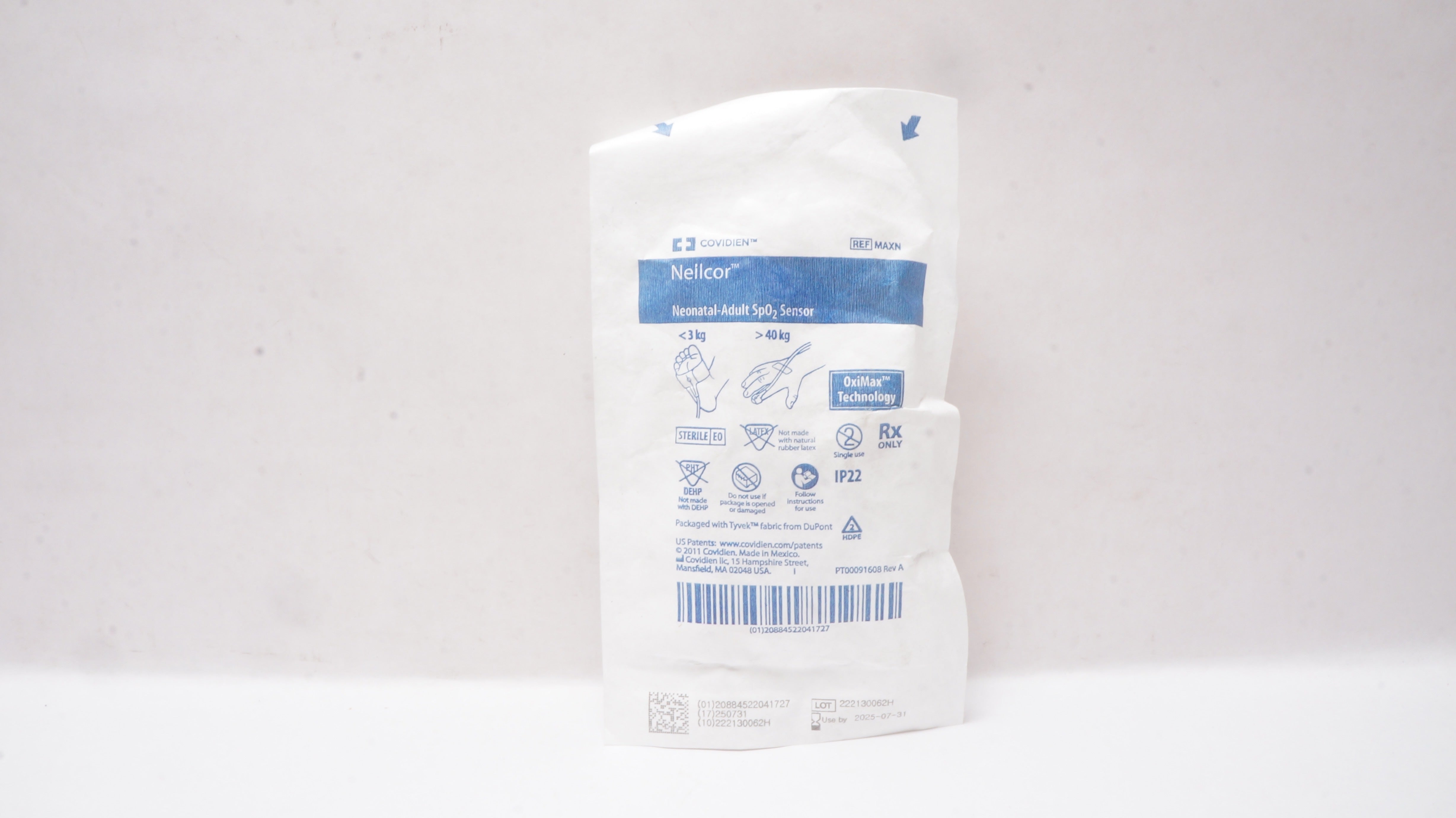 Covidien MAXN Nellcor Neonatal-Adult SpO₂ Sensor <3kg >40kg