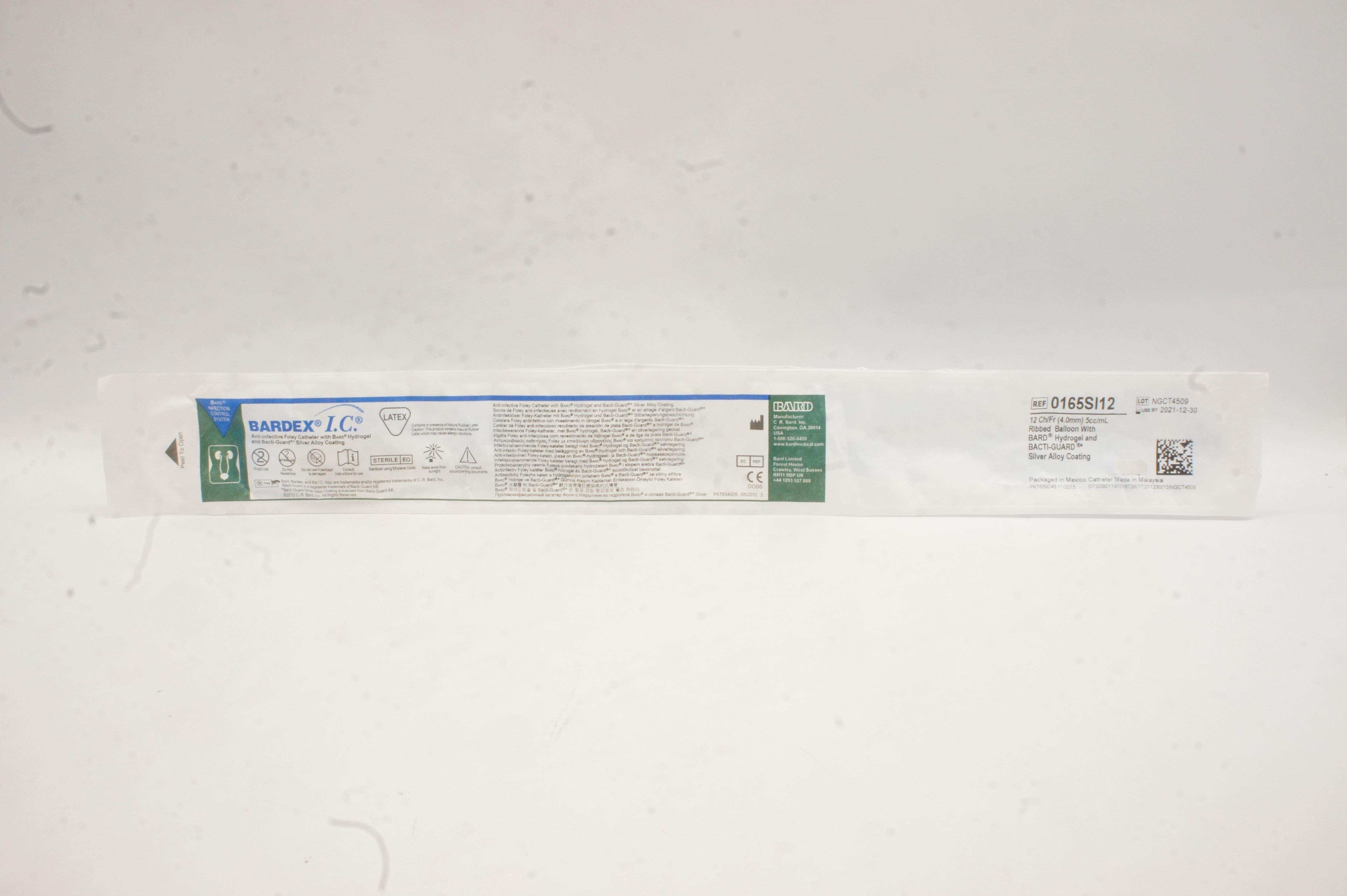 Bard 0165SI12 Bardex IC Anti-Infective Foley Cath. 12Fr (x)