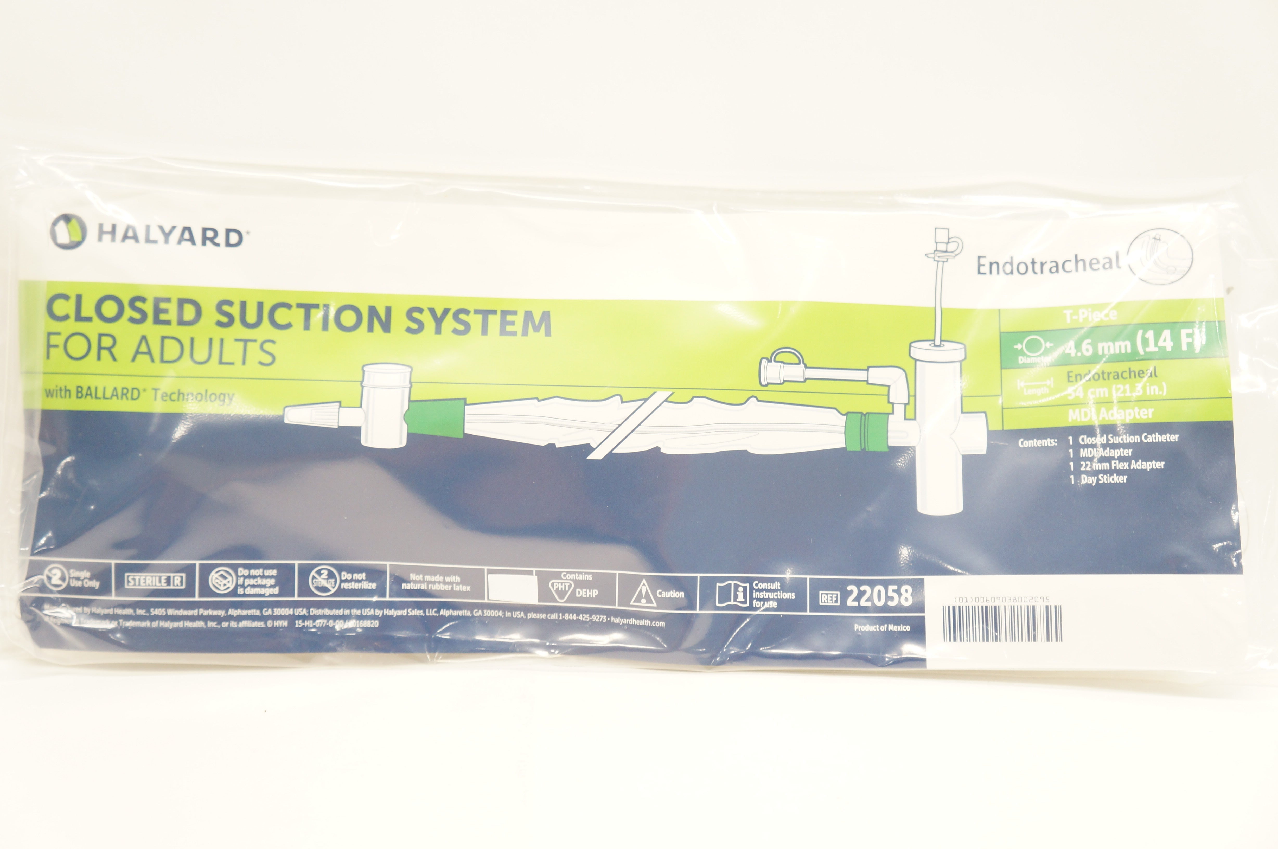 Halyard 22058 Closed Suction System for Adults 14F