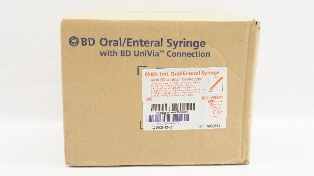 BD 305851 Oral/Enteral Syringe W/BD UniVia Connection 1mL (x) - Case of 200