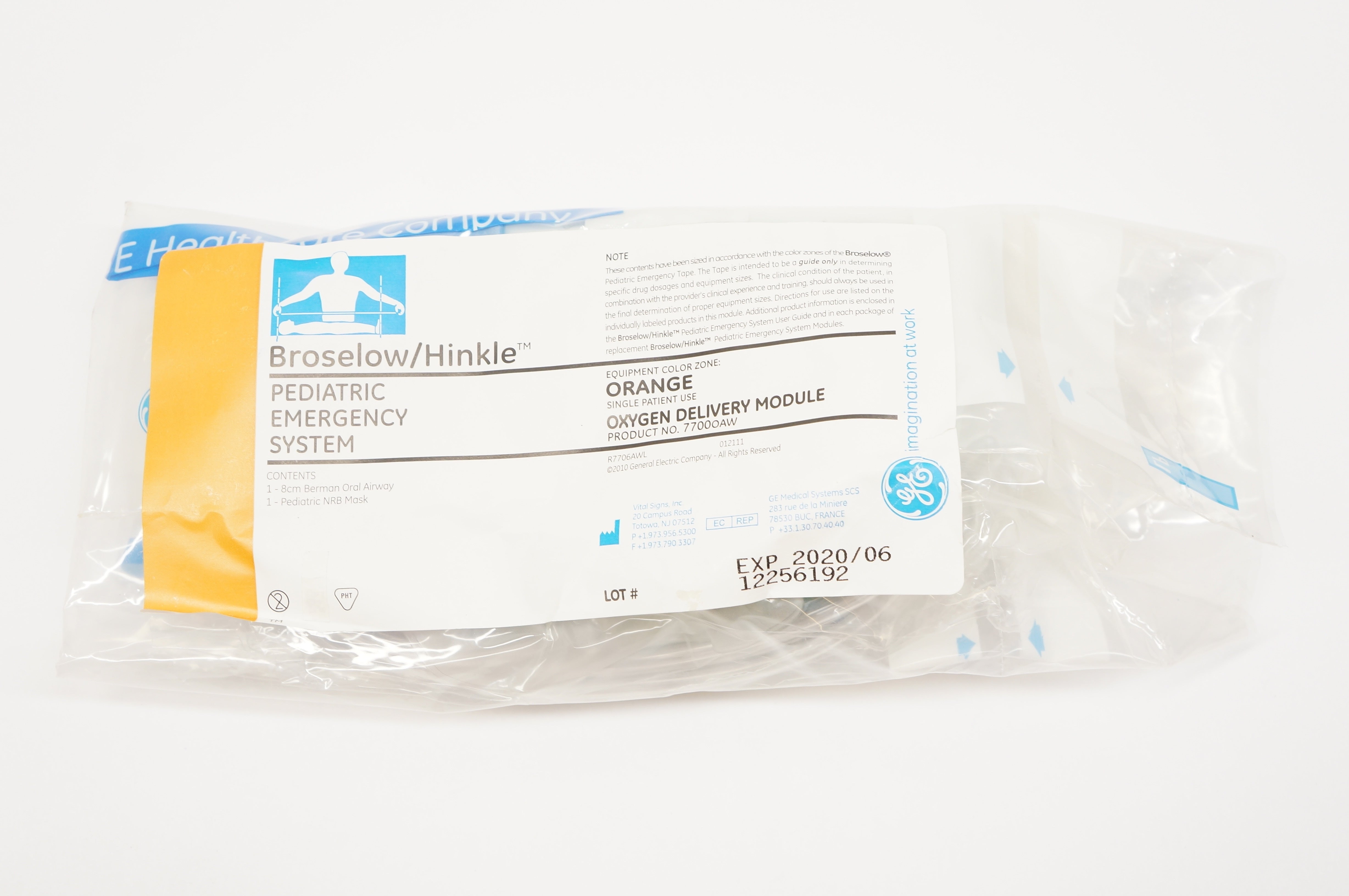 GE 7700AW Broselow/Hinkle Oxygen Delivery Module, Orange (x)