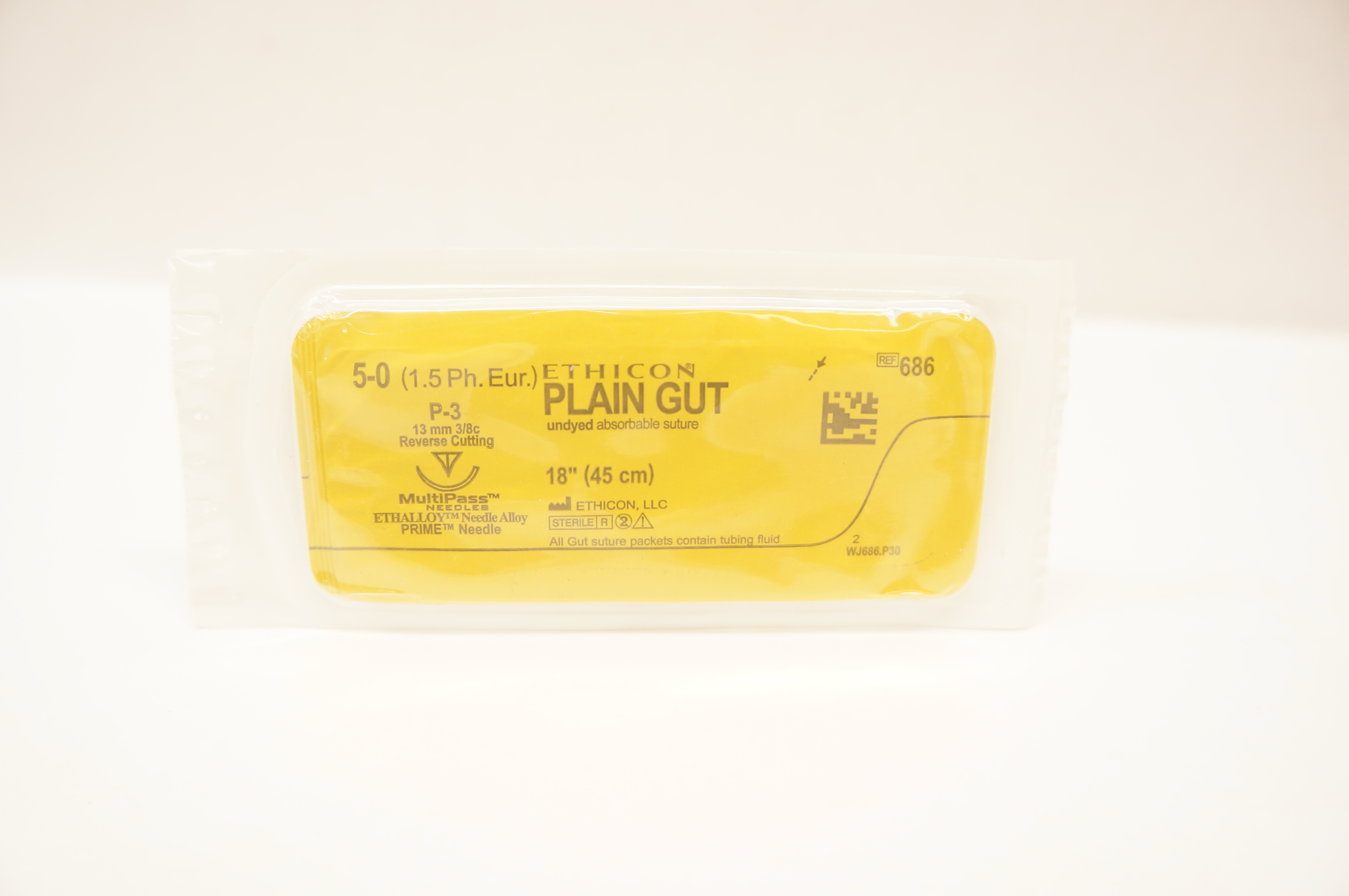 Ethicon 686 5-0 Plain Gut P-3 13mm 3/8c  Absorbable Surgical Stre18inch
