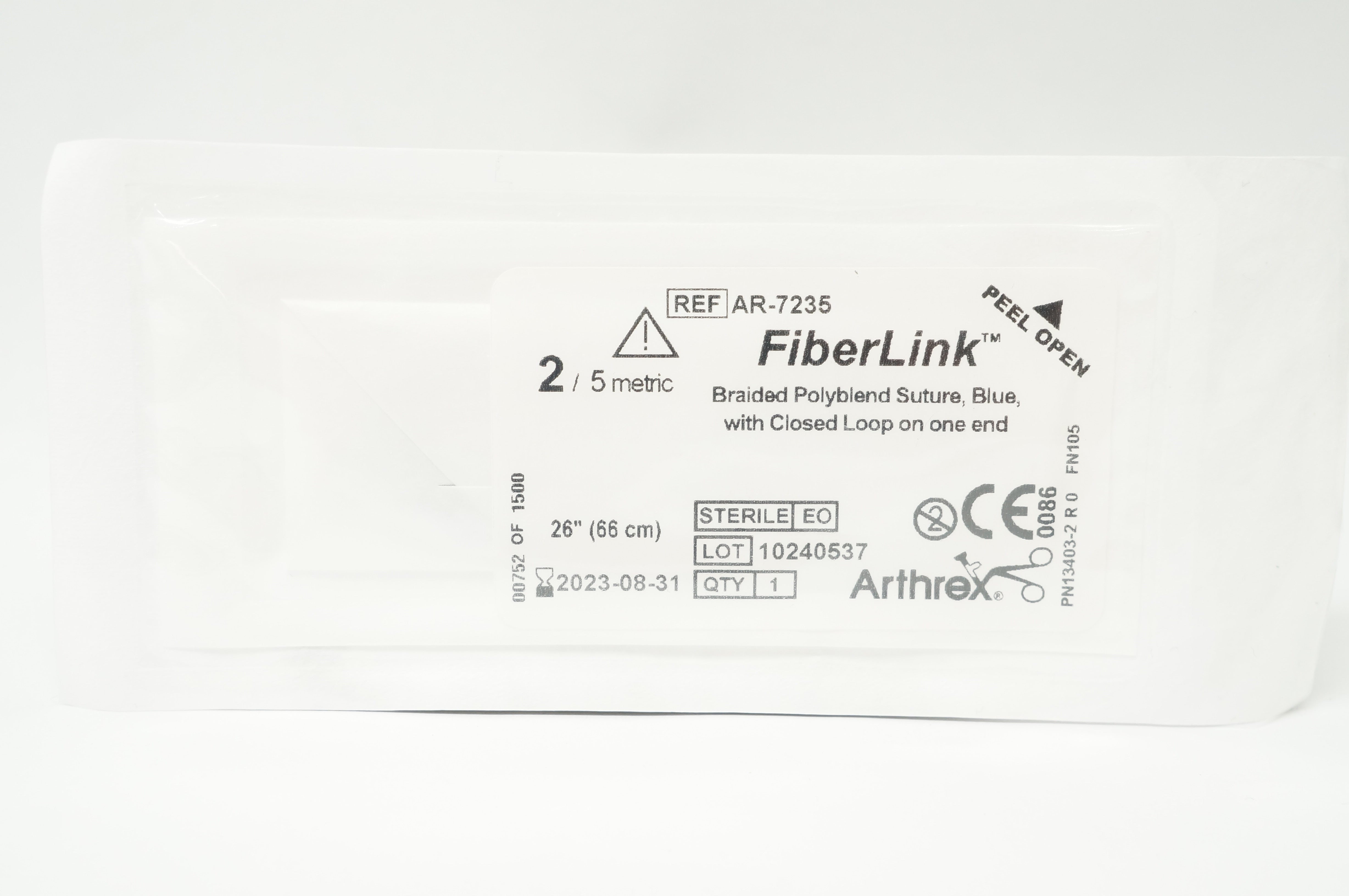 Arthrex AR-7235 FiberLink 2 Braided Polyblend Stre, Blue 26 inch