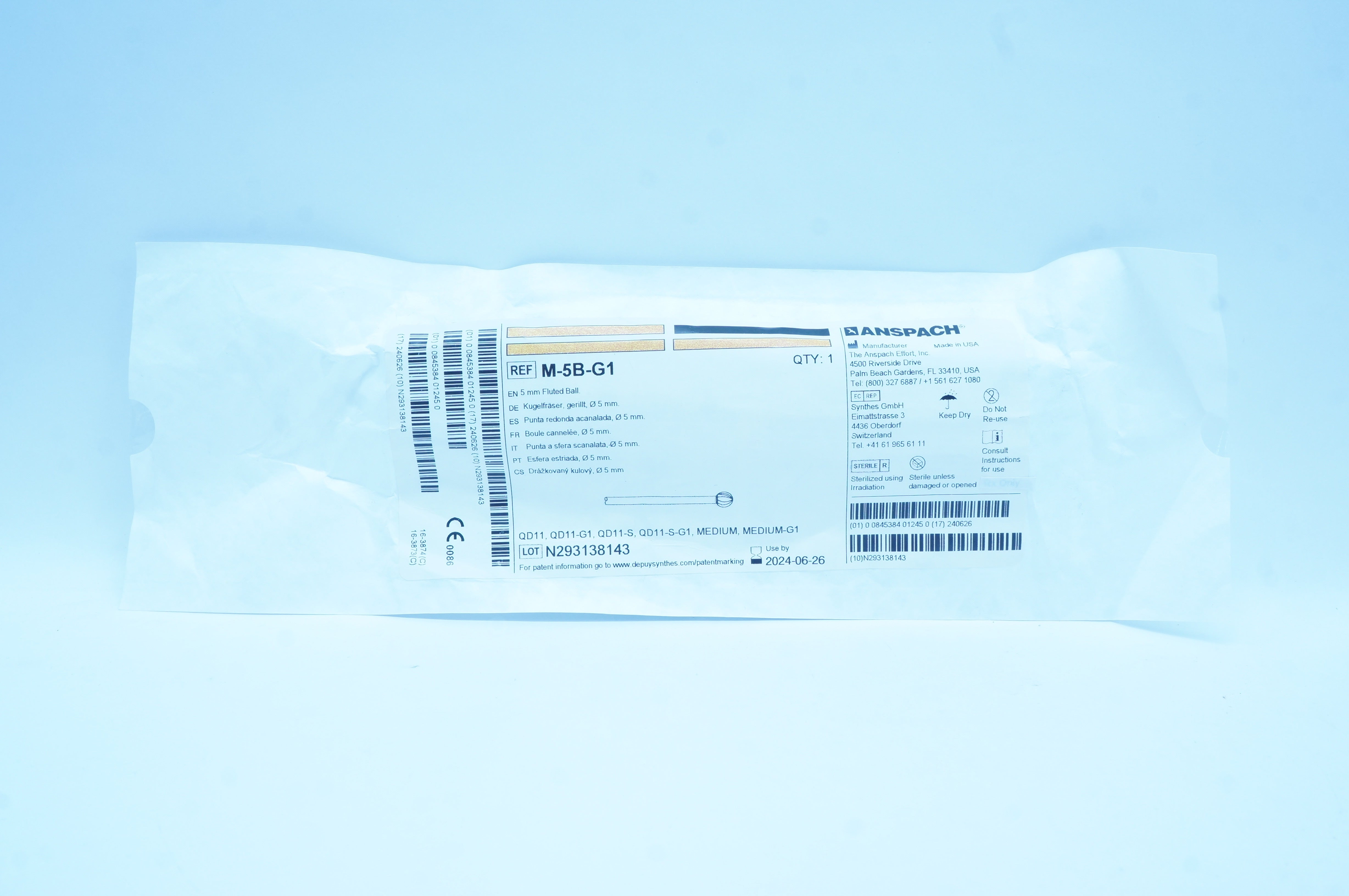 Anspach M5BG1 Fluted Ball 5mm