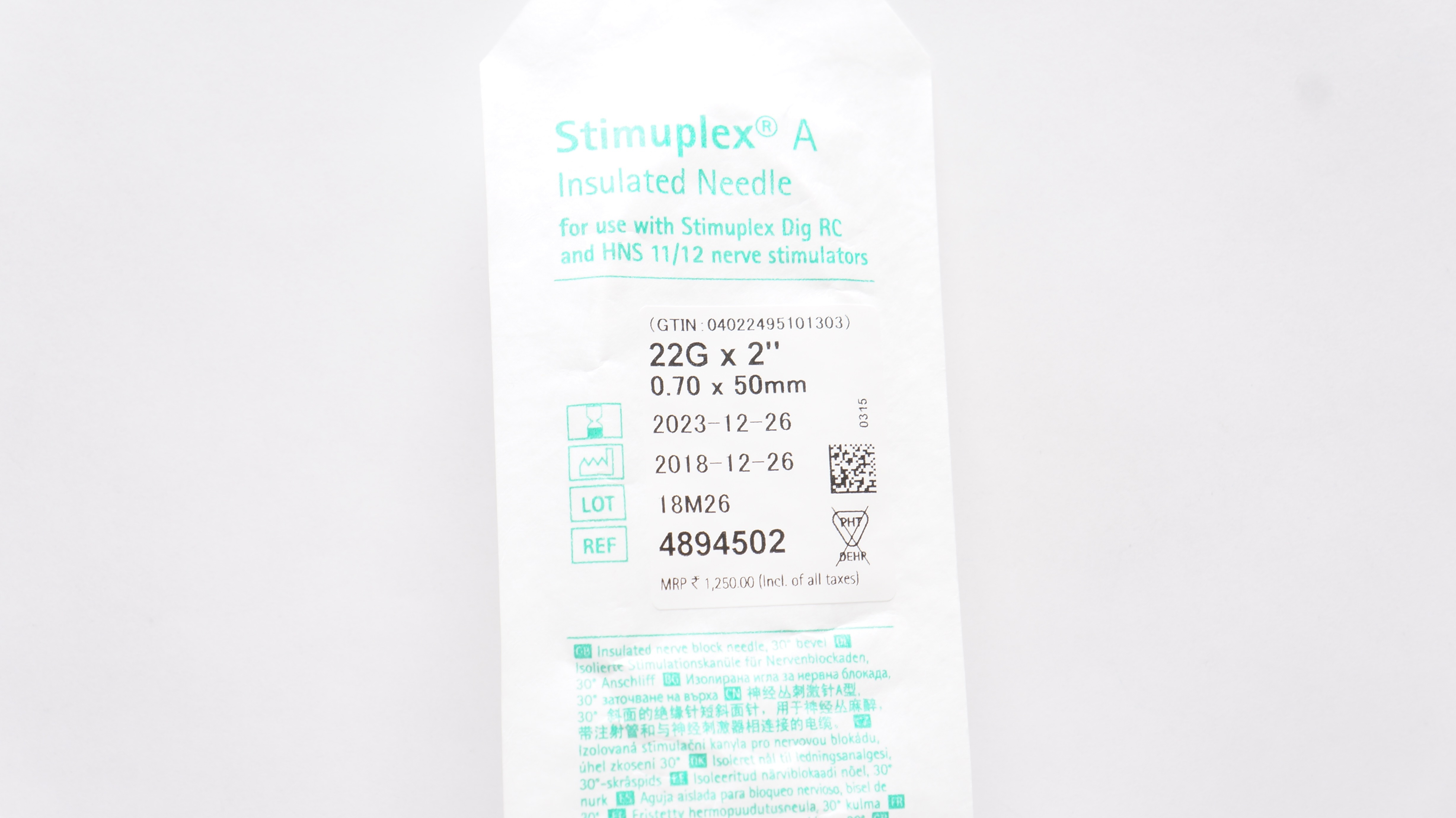 Braun 4894502 Stimuplex A Insulated Ndle 22G x 2inch (x)