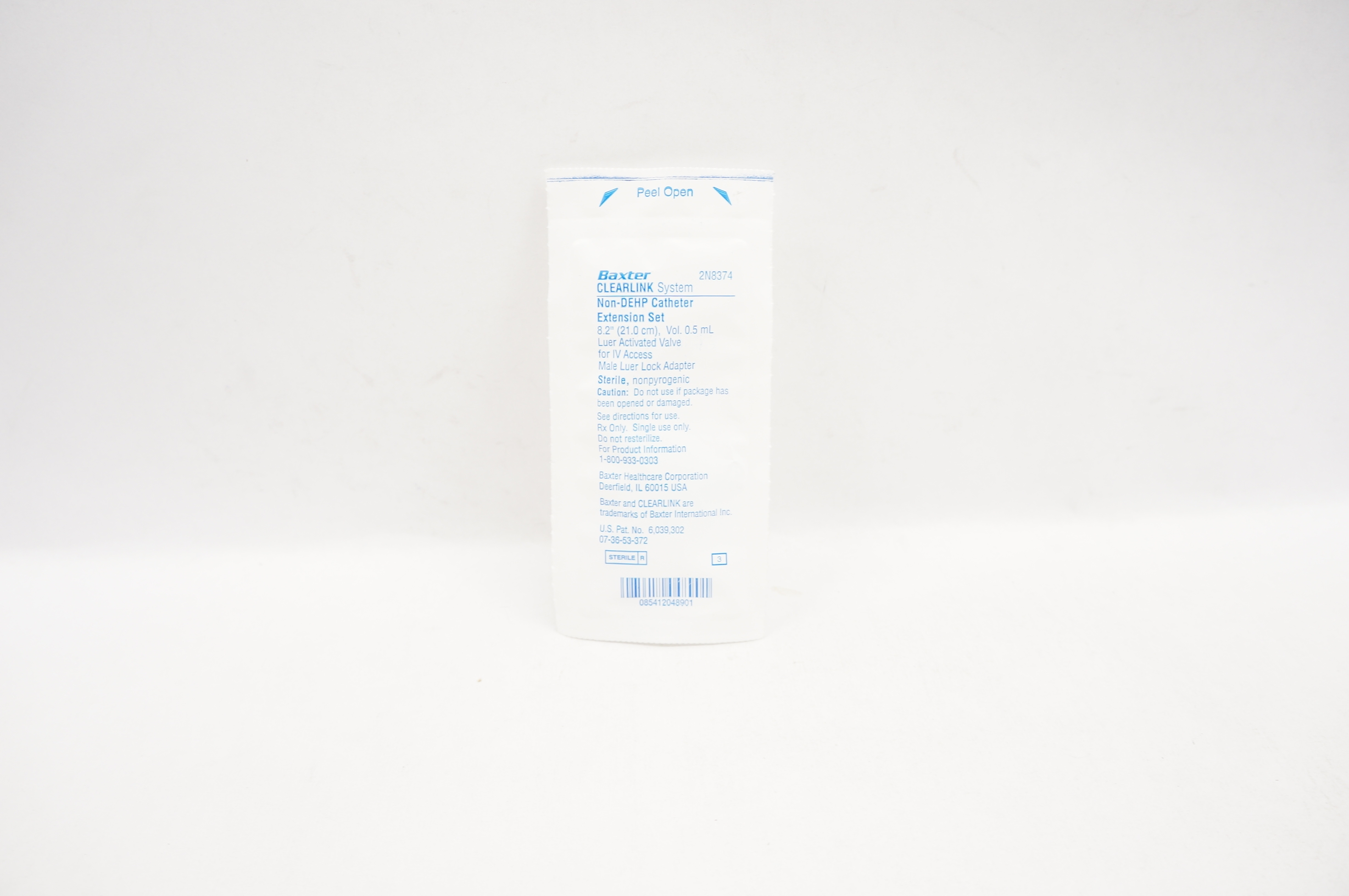 Baxter 2N8374 CLEARLINK System Non-DEHP Cath. Extension Set 8.2inch x 0.5mL