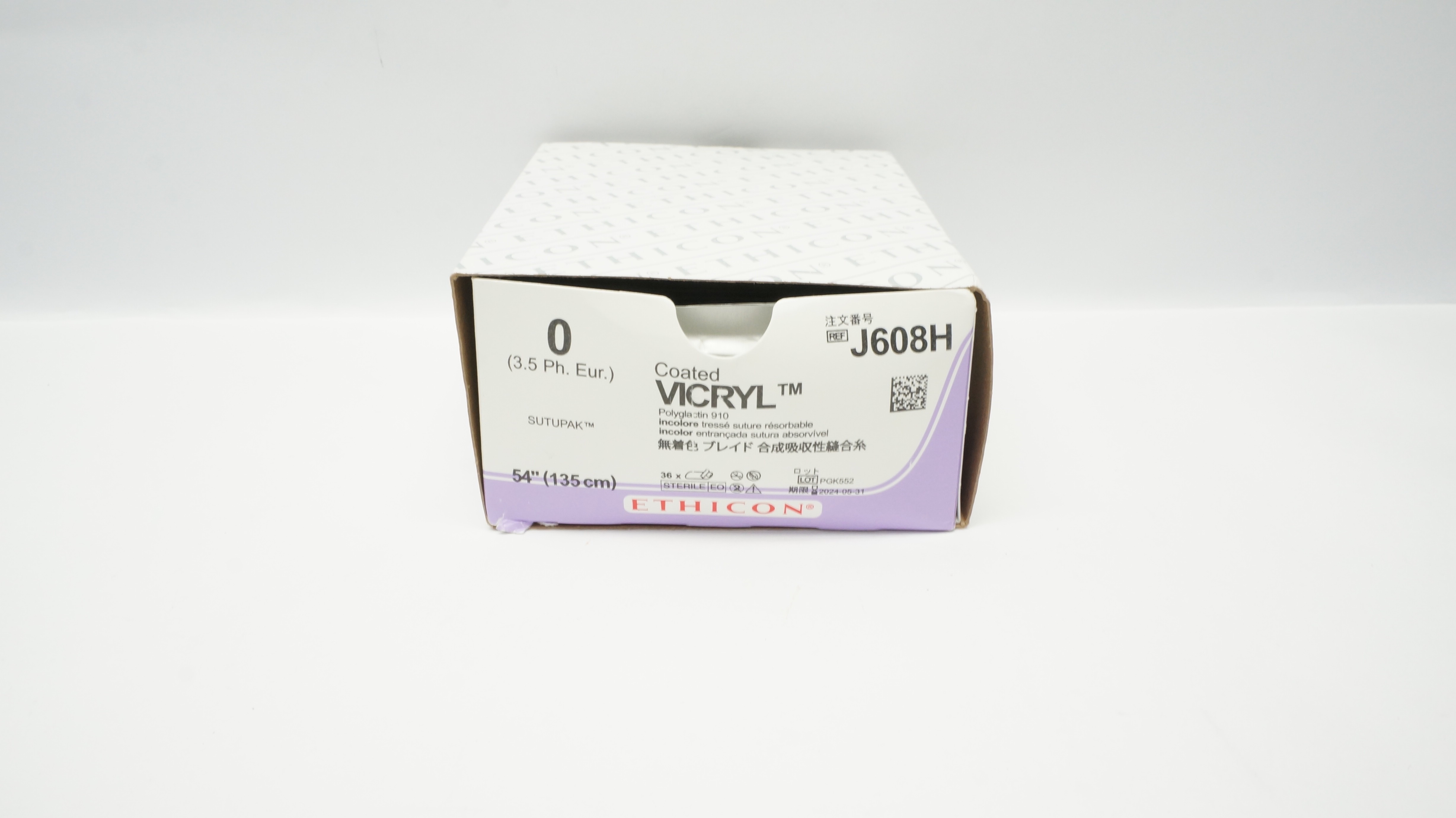 Ethcon J608H 0 Coated Vicryl Polyglactin 910 Stre Sutupak 54inch (x) - Box of 26