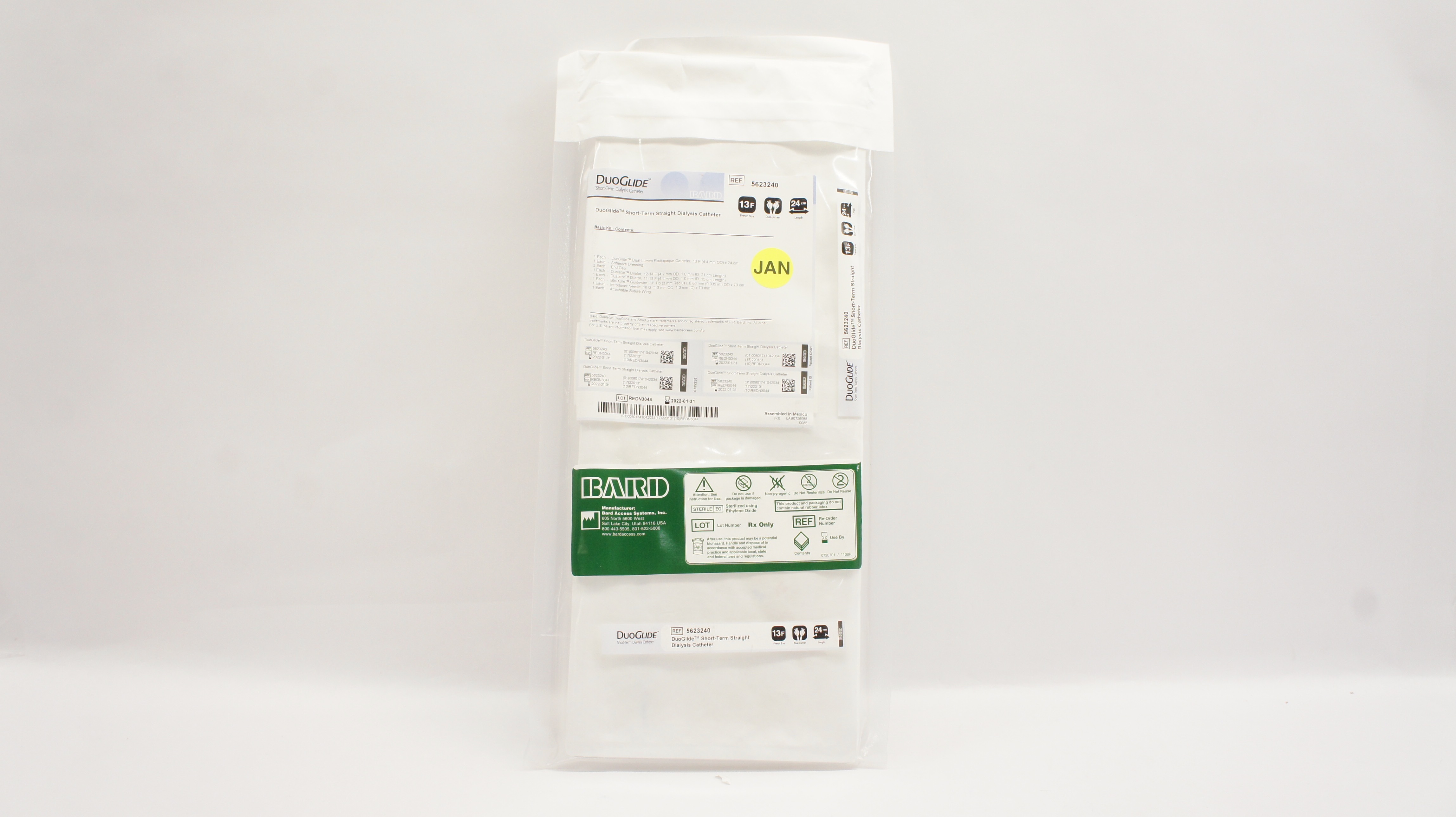 Bard 5623240 DuoGlide Short-Term Straight Dialysis Cath. 13F x 24cm (x)