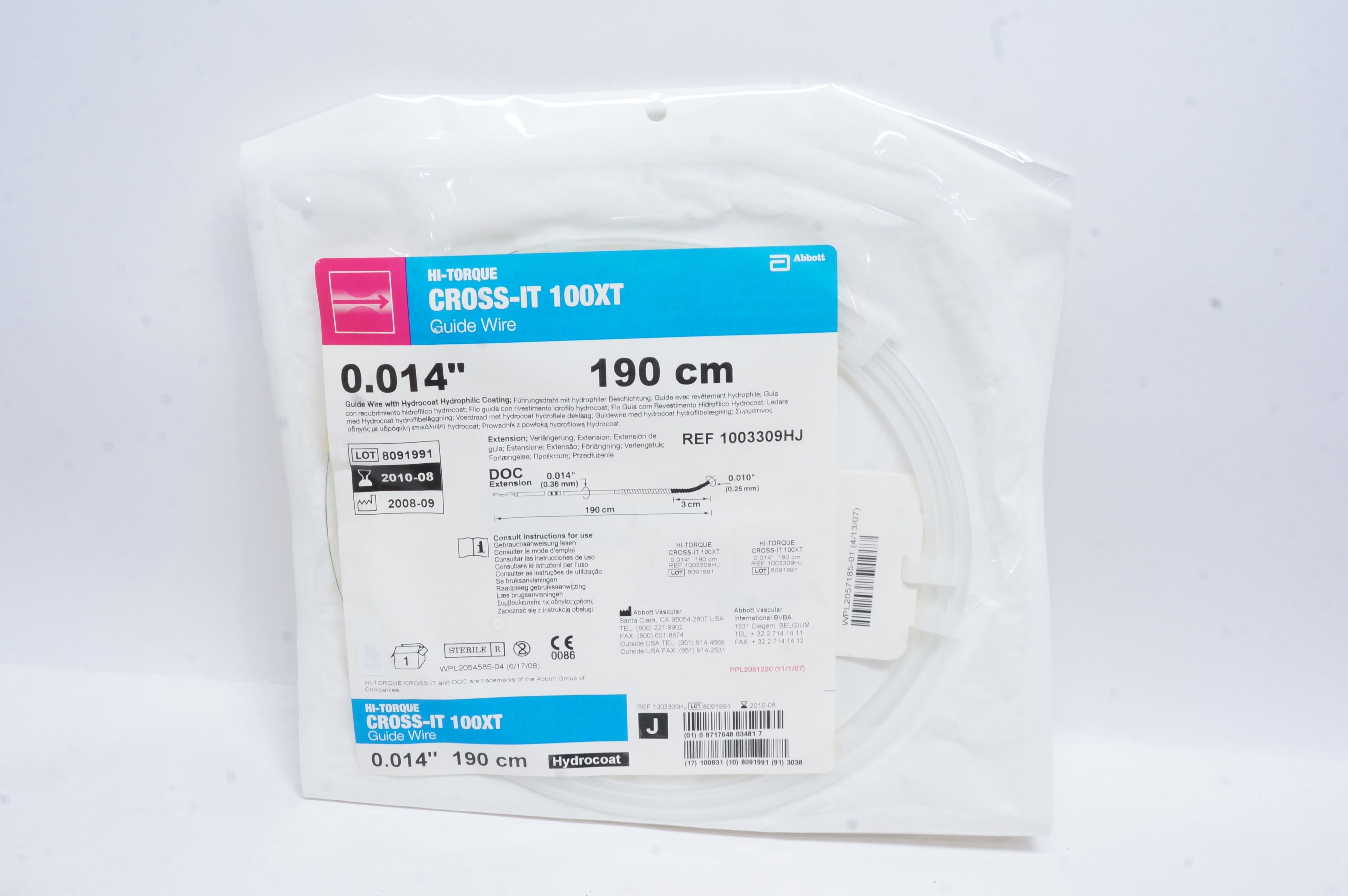 Abbott 1003309HJ Hi-Torque CROSS-IT 100XT Guide Wire 0.014inch x 190cm (x)