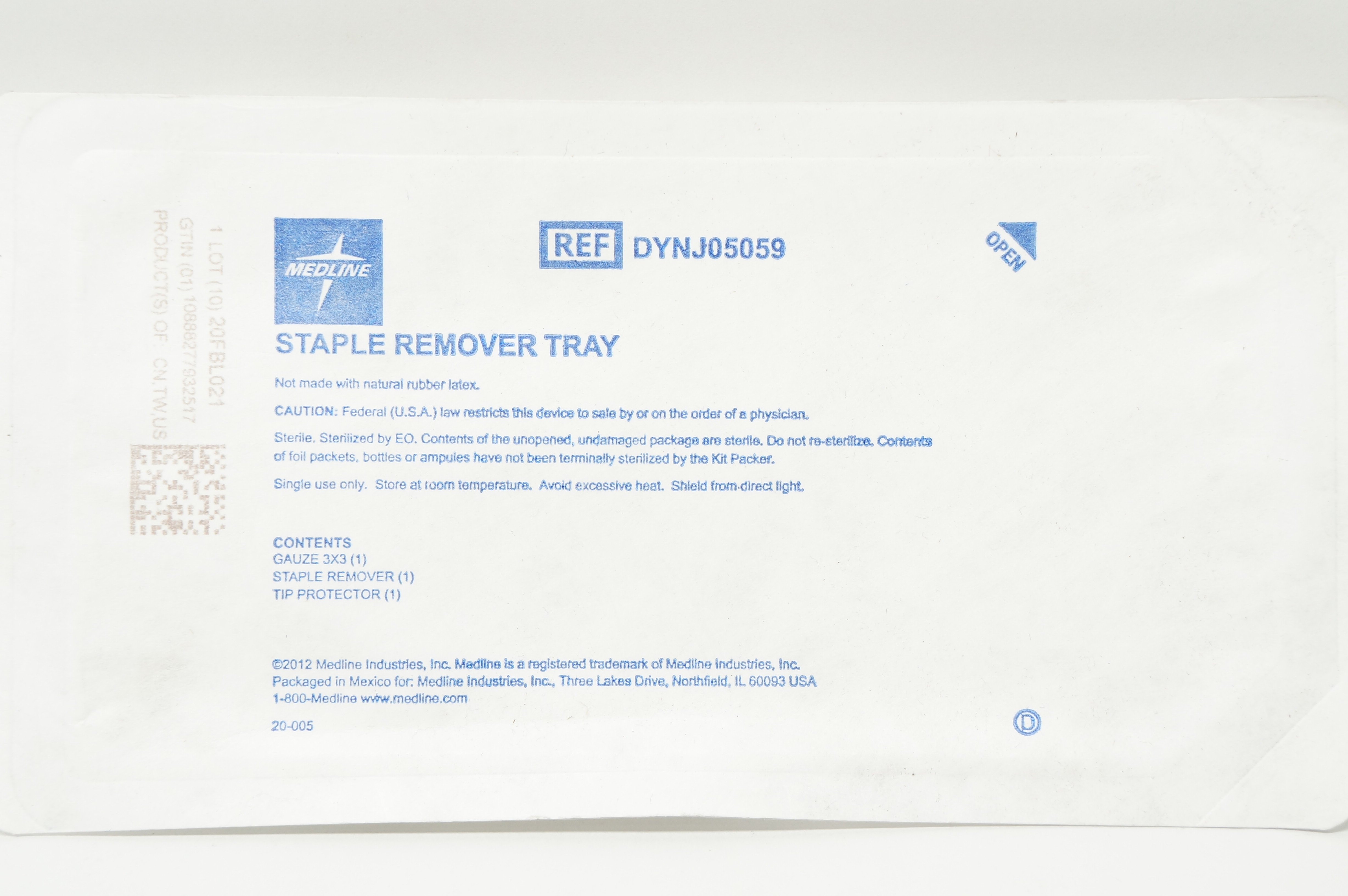 Medline DYNJ05059 Staple Remover Tray