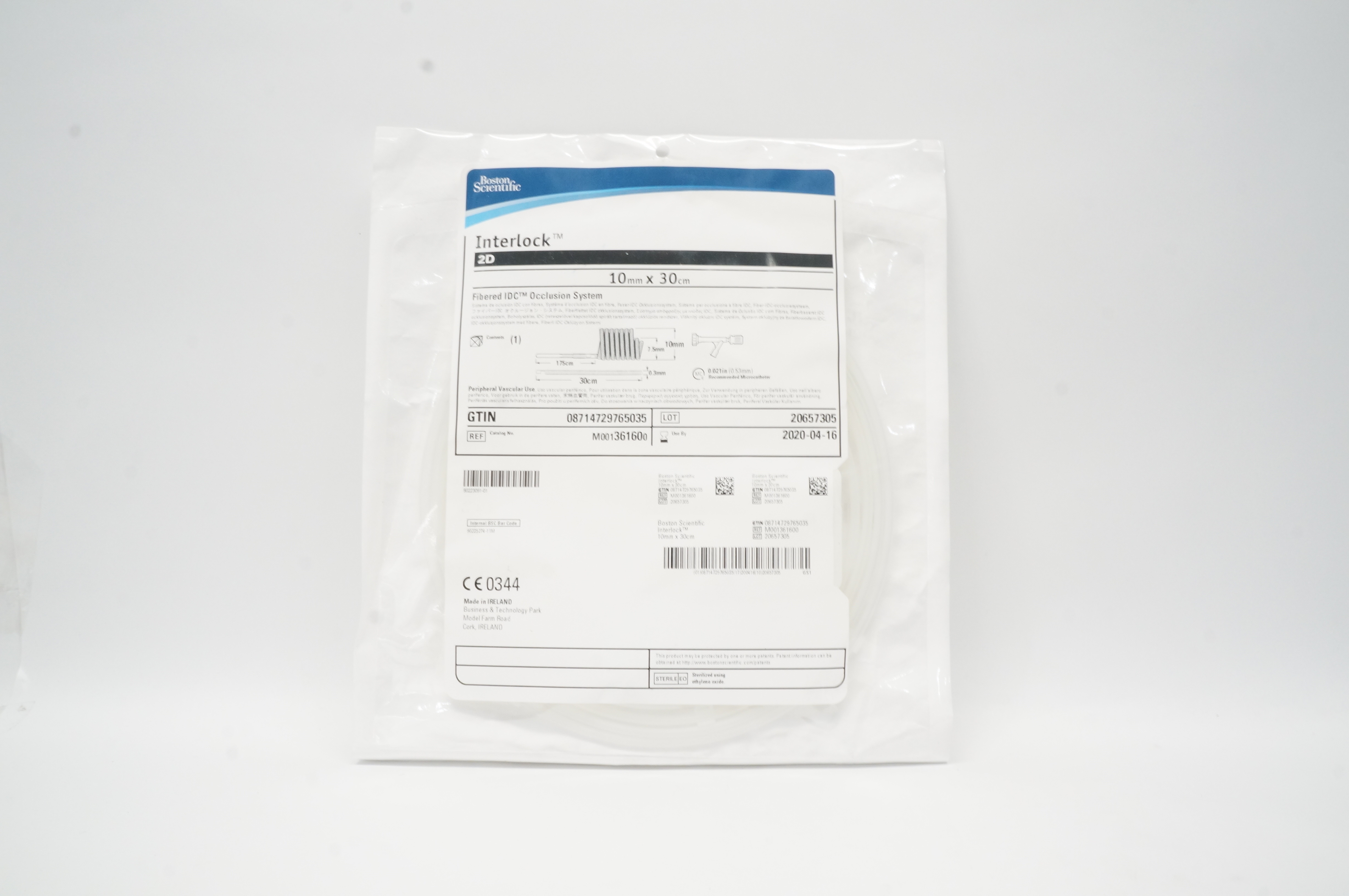 Boston Scientific 36160 Interlock 2D Fibered IDC Occlusion System 10mm x 30cm(x)