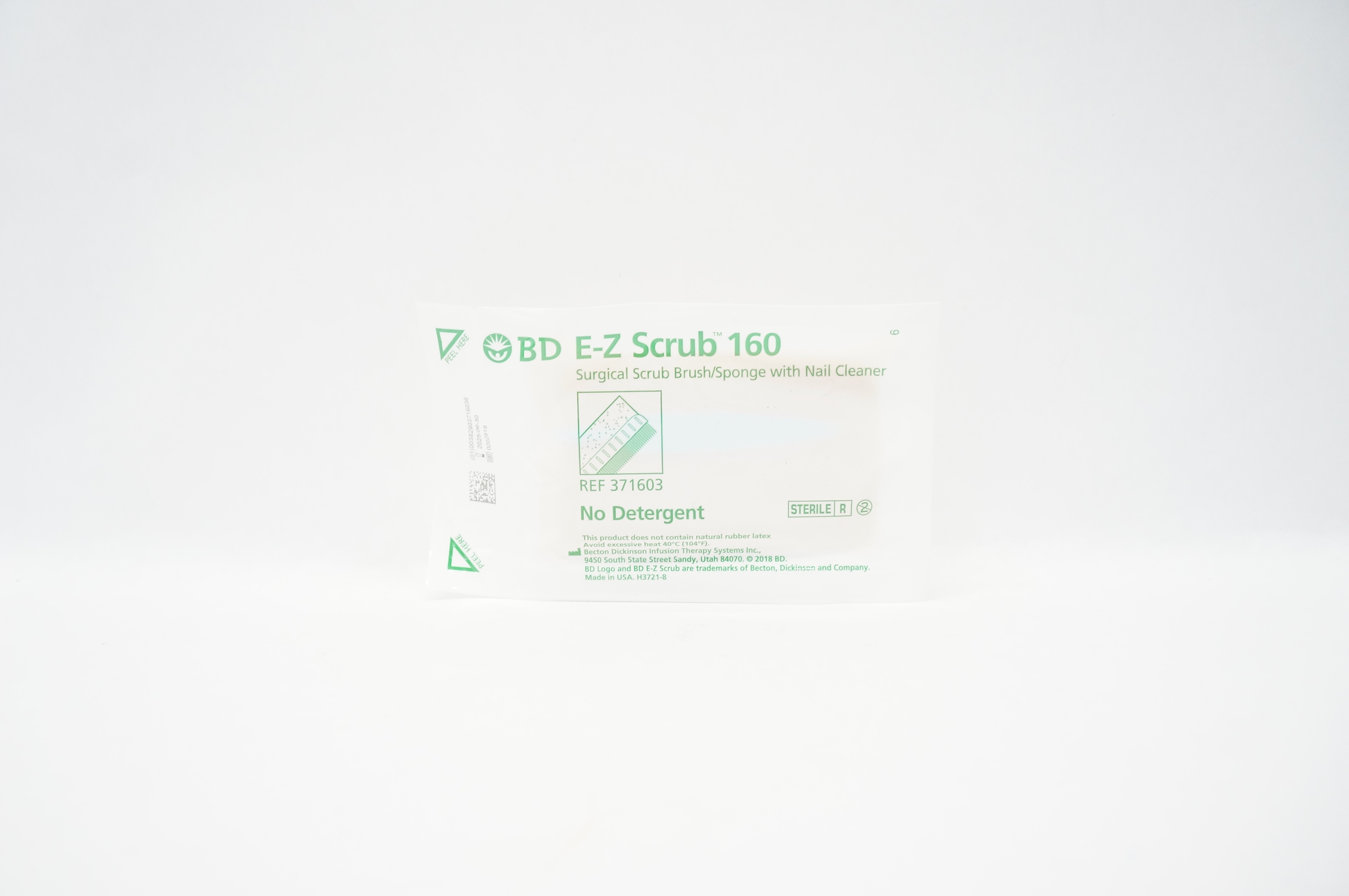 BD 371603 E-Z Scrub 160 Surgical Scrub Brush/Sponge W/ Nail Cleaner