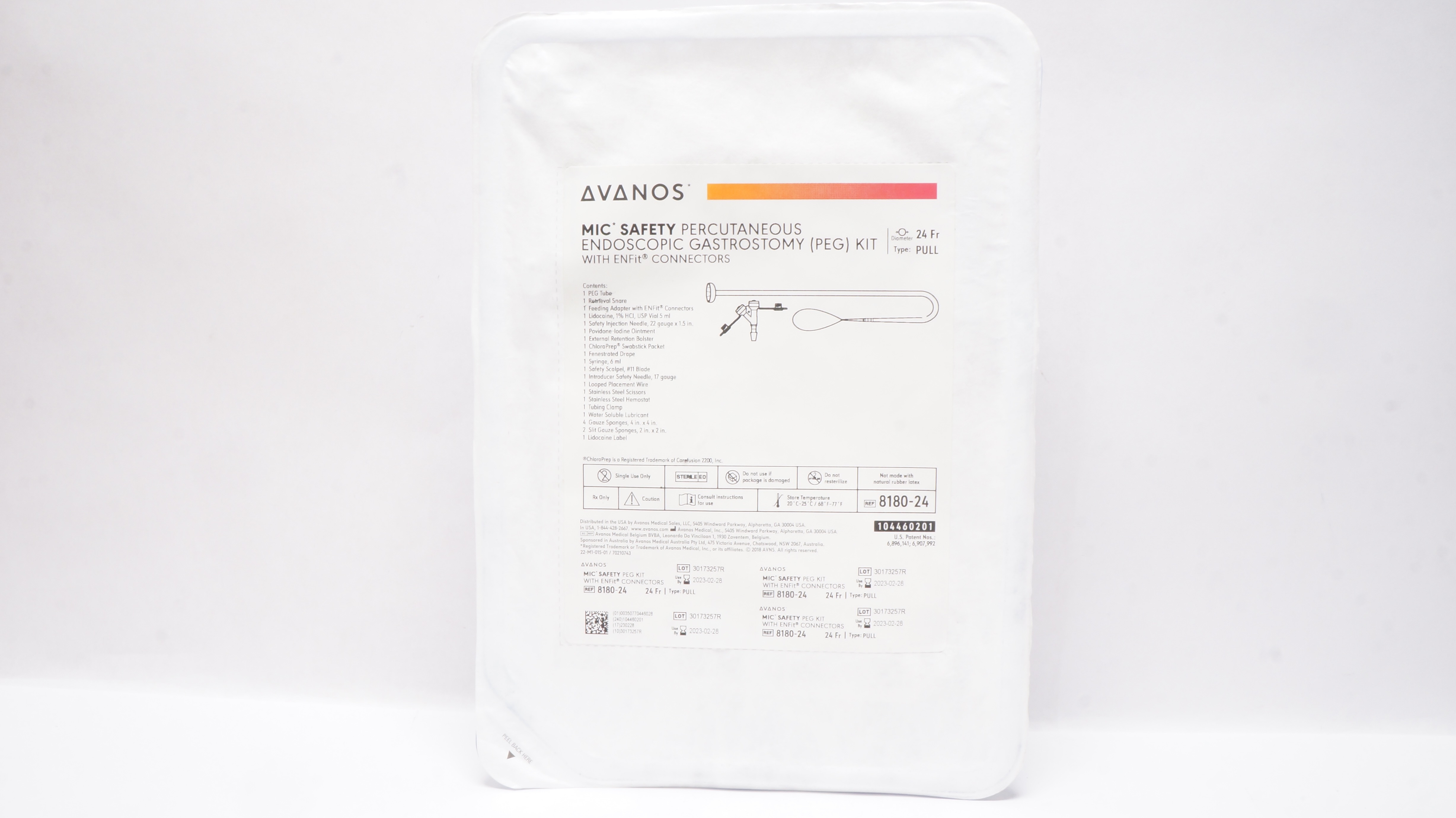 Avanos 818024 MIC Safety Percutaneous Endoscopic Gastrostomy Kit 24Fr (x)