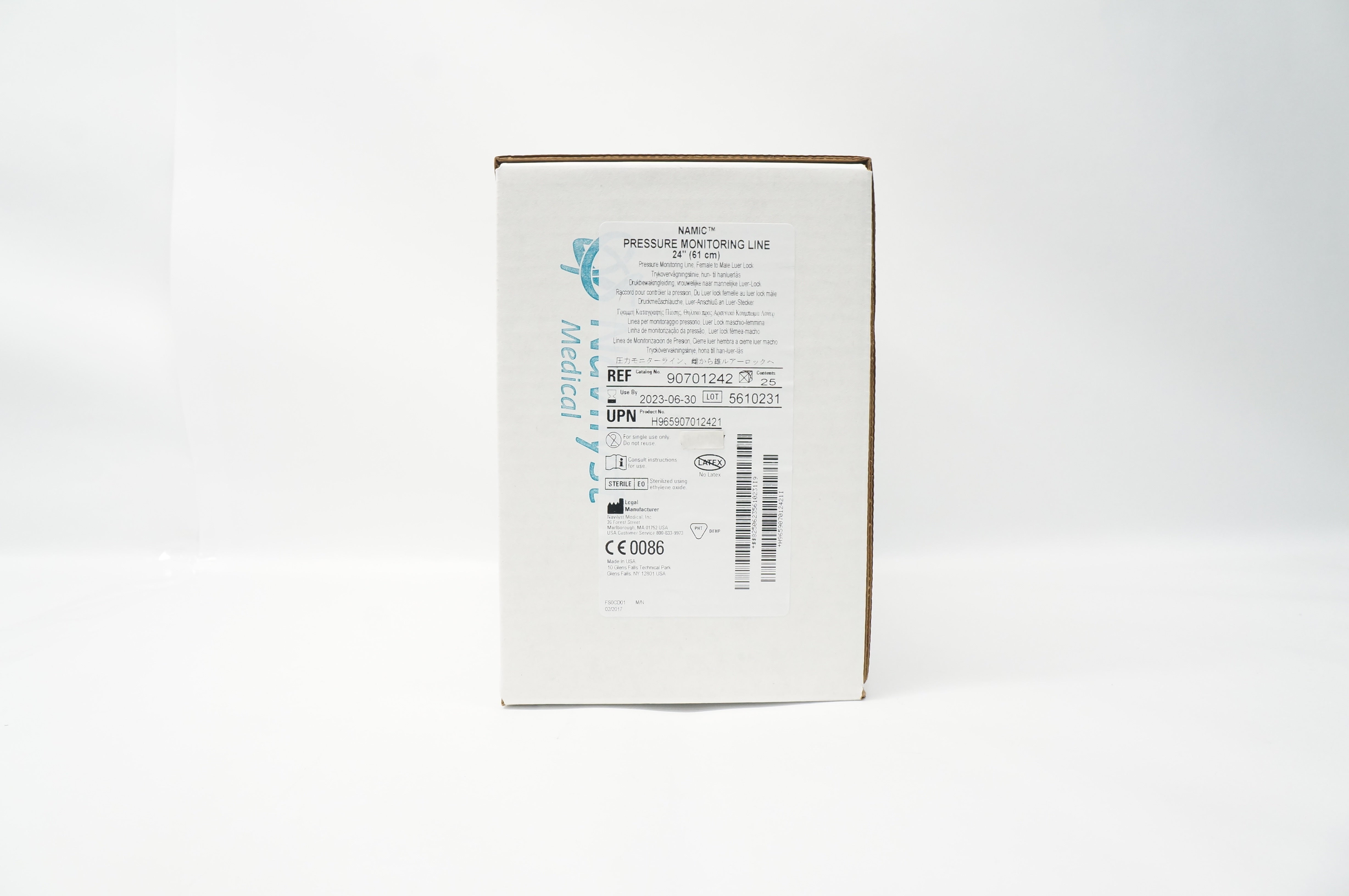 Navilyst Medical 90701242 Namic Pressure Monitoring Line 24inch - Box of 25