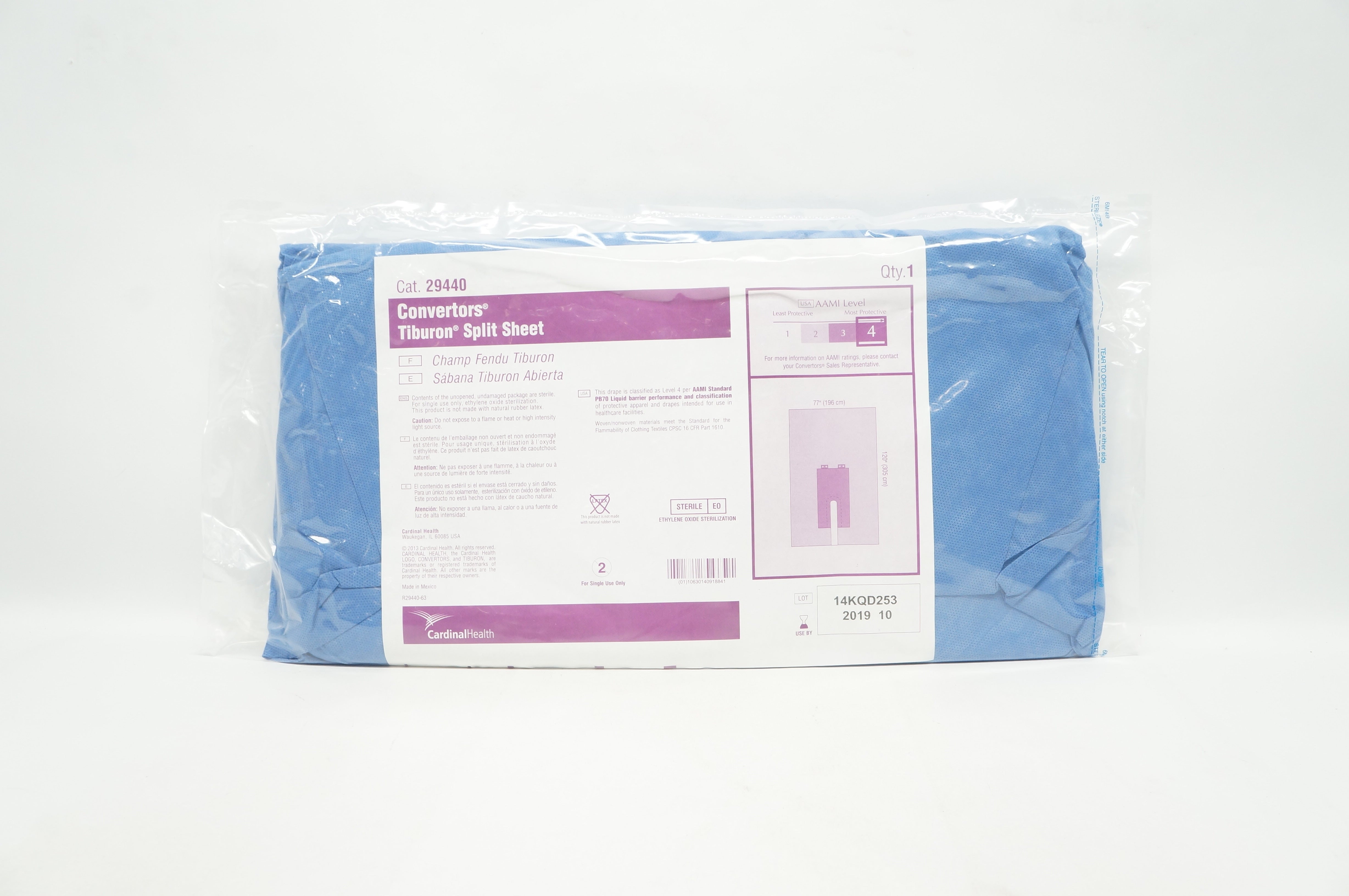 Cardinal Health 29440 Convertors Tiburon Split Sheet 77inch x 120inch (x)
