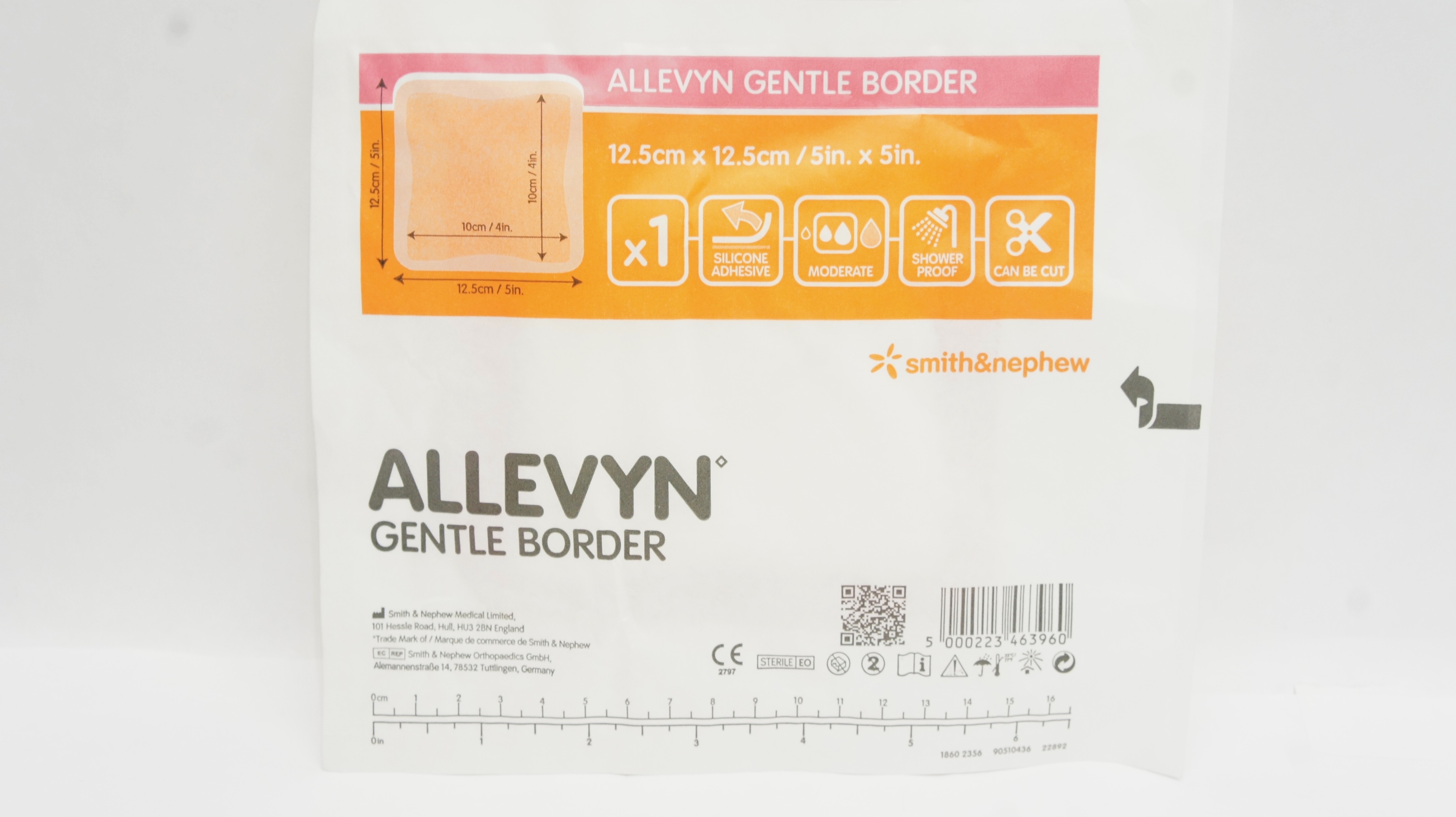Smith&Nephew 66800279 Allevyn Gentle Border Adhesive Dressing 5inch x 5inch