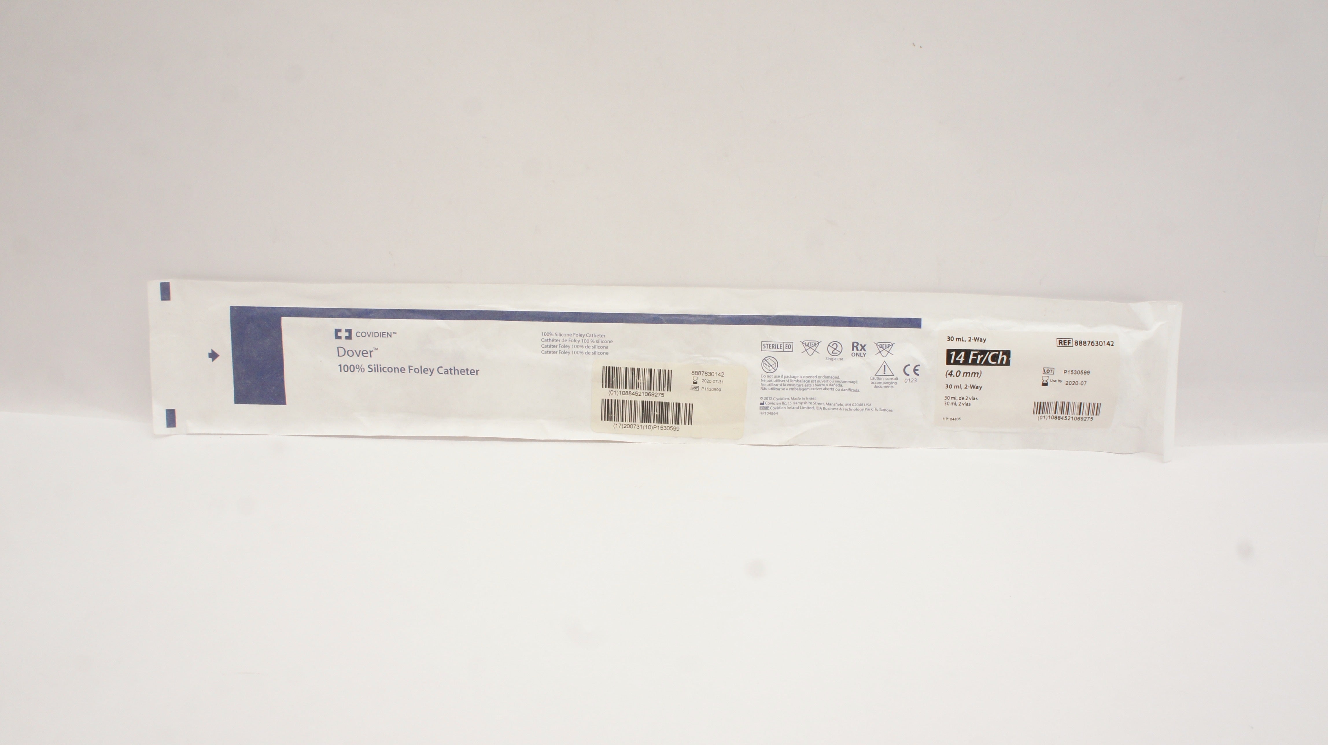 Covidien 8887630142 Dover 100% Silicone Foley Cath. 30mL,2-Way 14Fr/Ch (x)