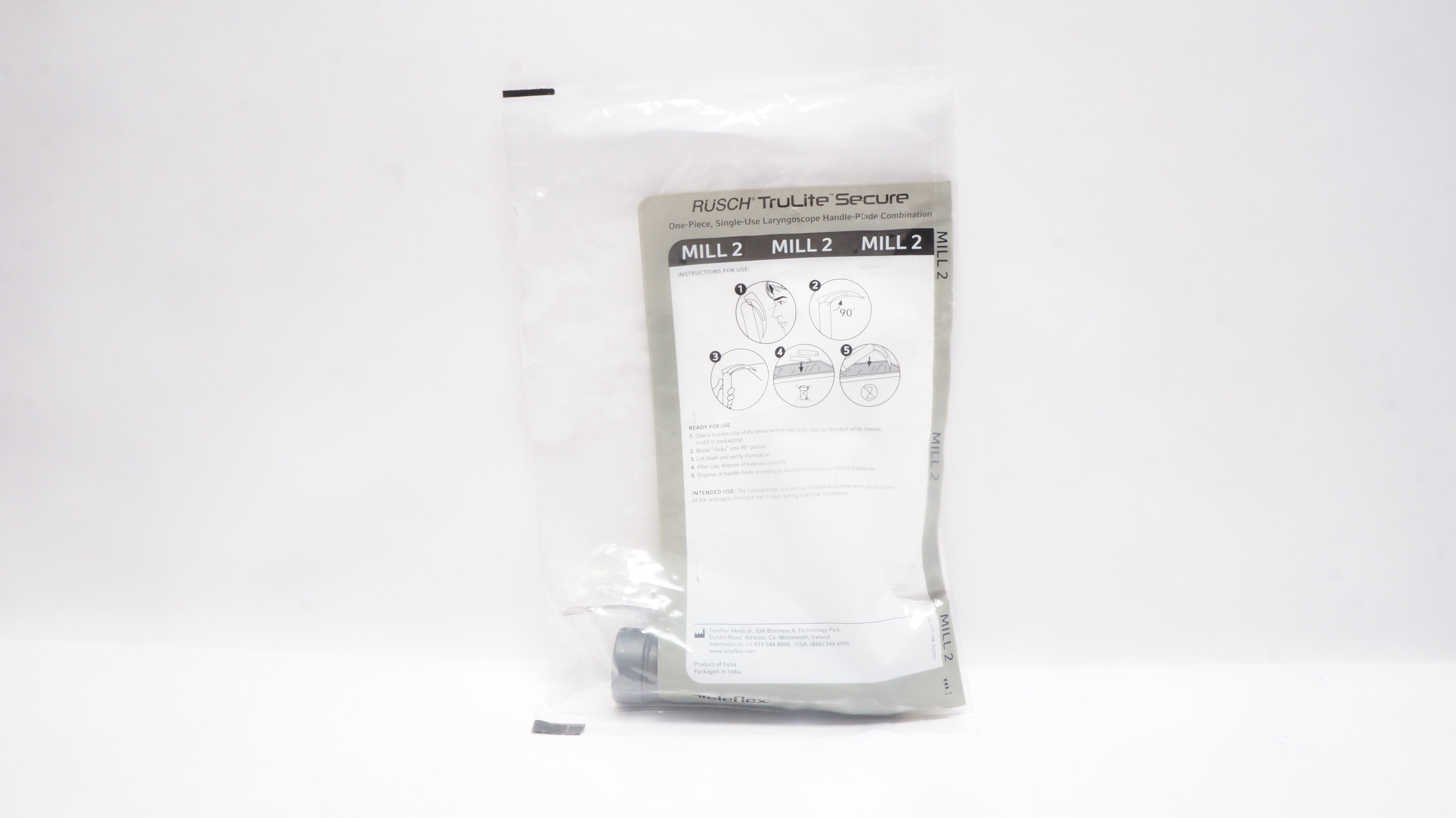 Teleflex 004670002 Rusch Secure Laryngoscope Handle-Blade Combination MILL 2