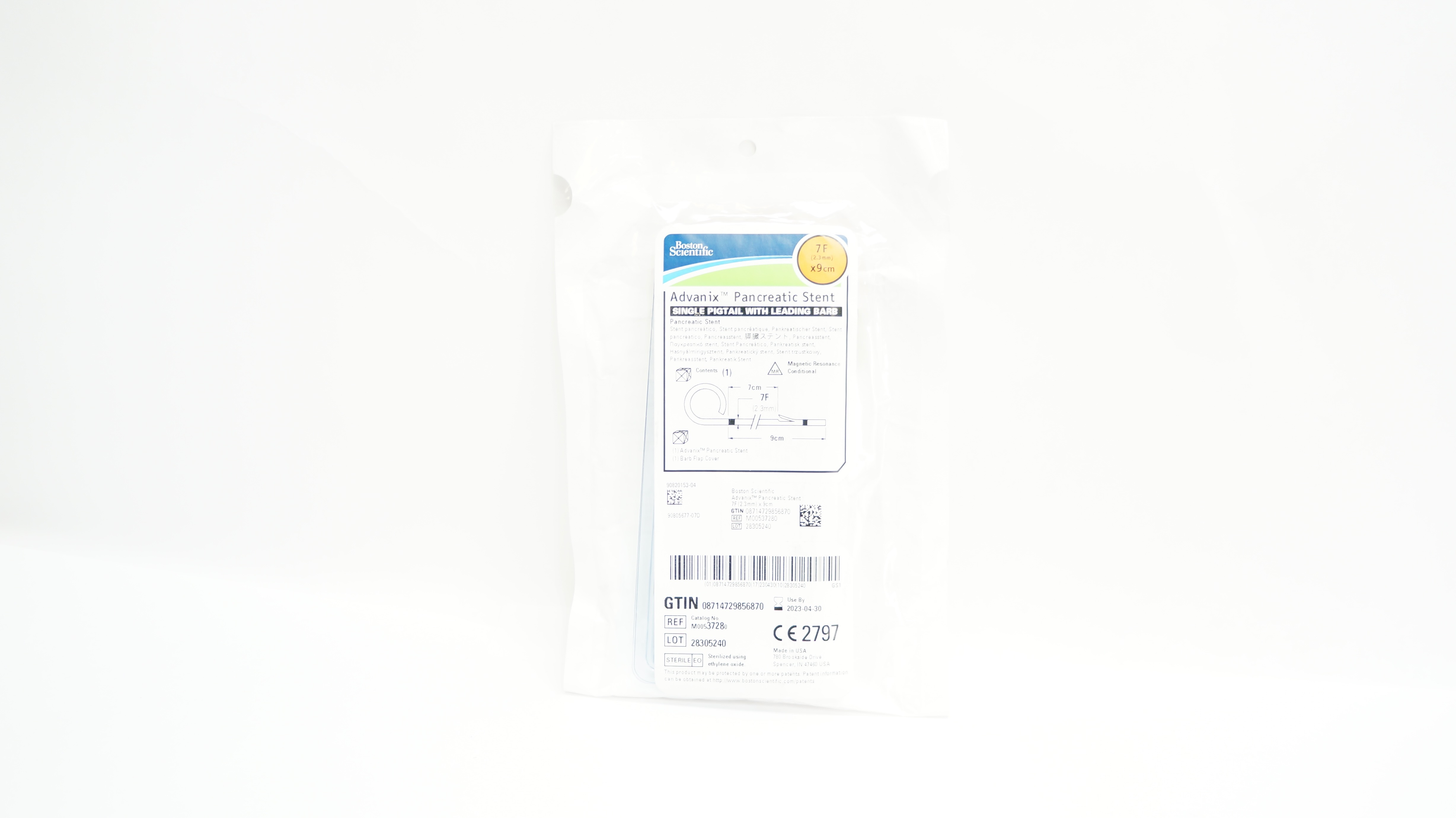 Boston Scientific 3728 Advanix Pancreatic Stent 7F x 9cm (x)