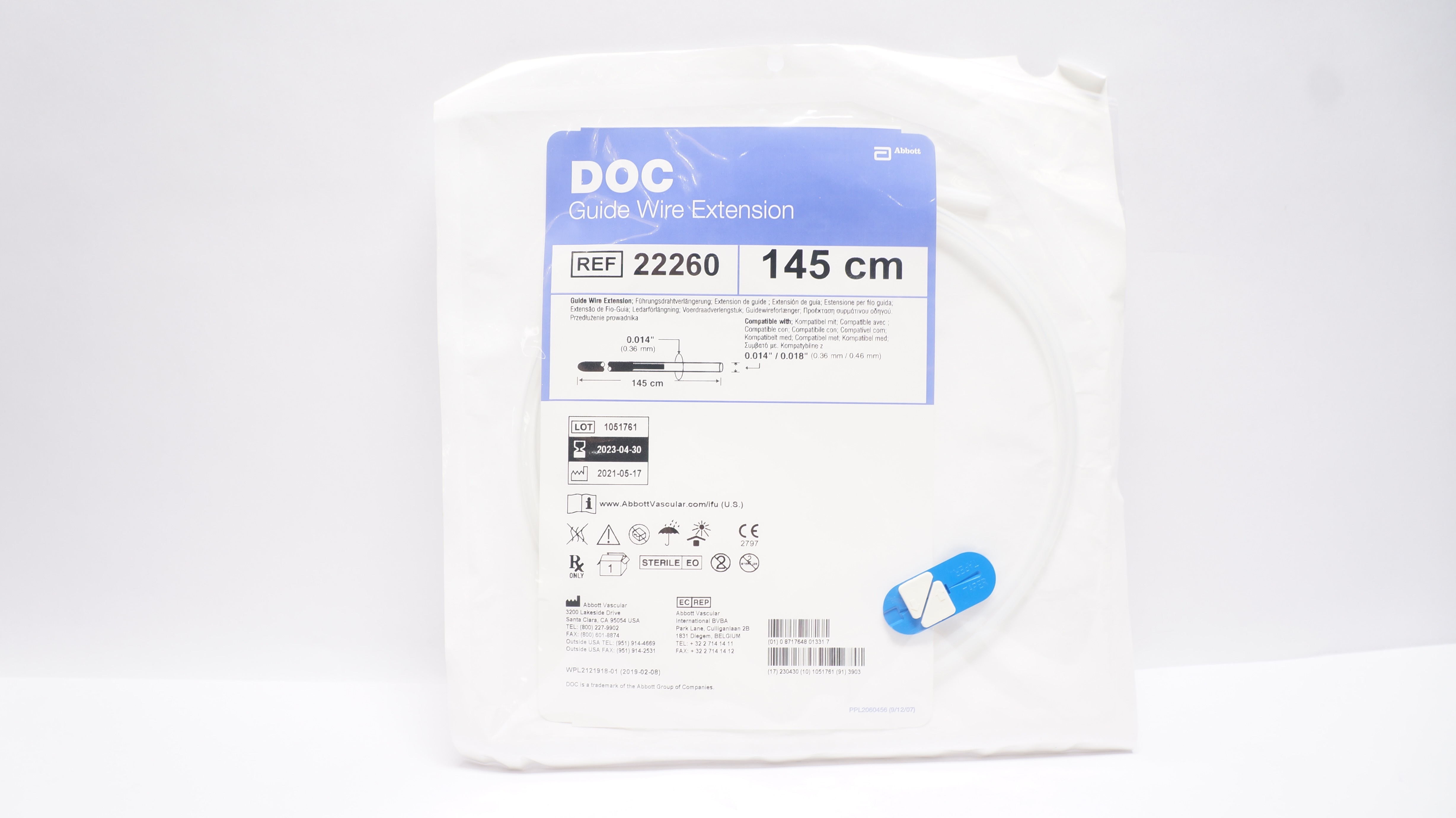 Abbott 22260 DOC Guide Wire Extension 145cm x 0.014inch (x)